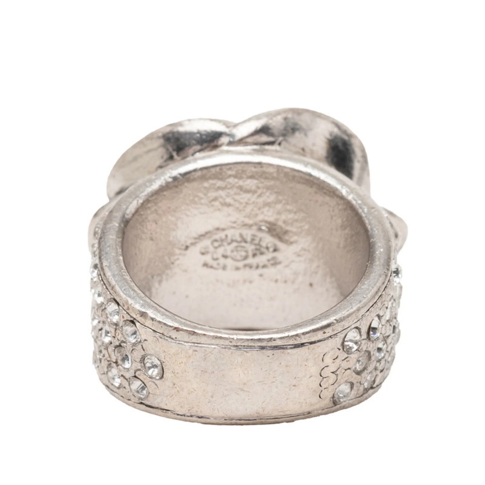 CC Logo Flower Ring Silver-Tone Metal - Image 3