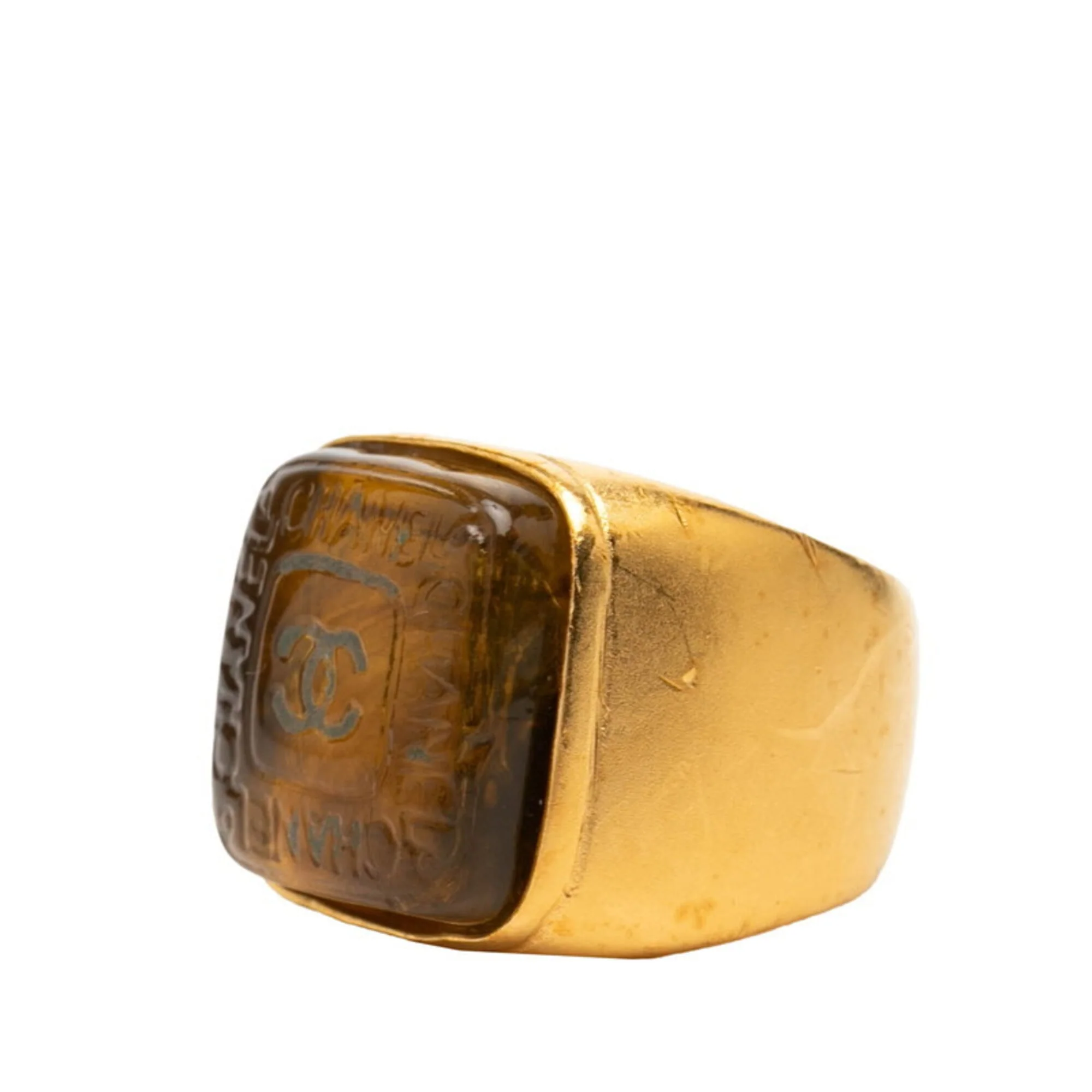 CC Logo Ring Gold-Tone Metal
