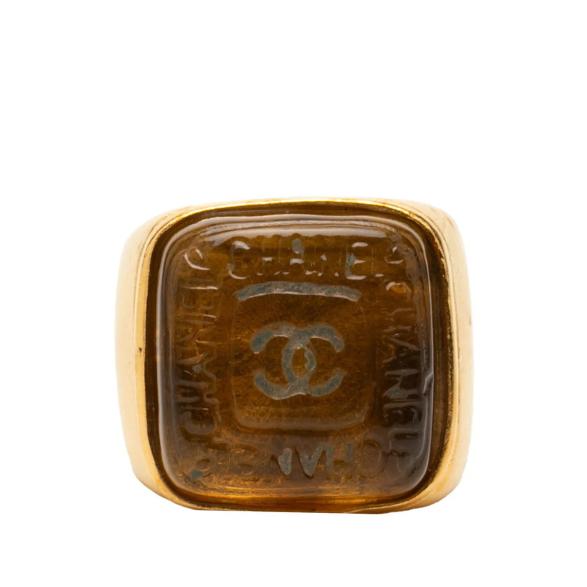 CC Logo Ring Gold-Tone Metal - Image 2