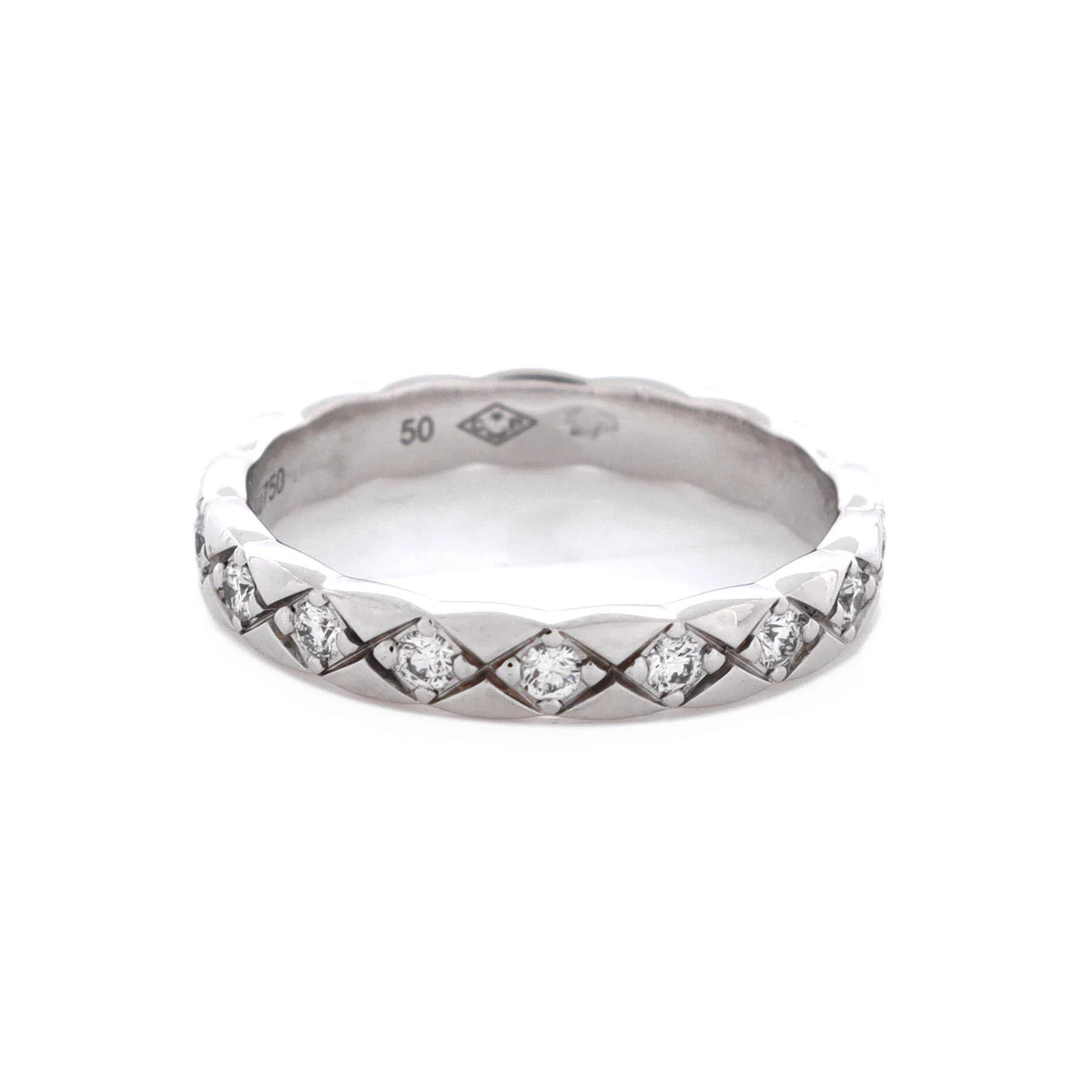 Coco Crush Ring 18K White Gold and Diamonds Mini - Image 3
