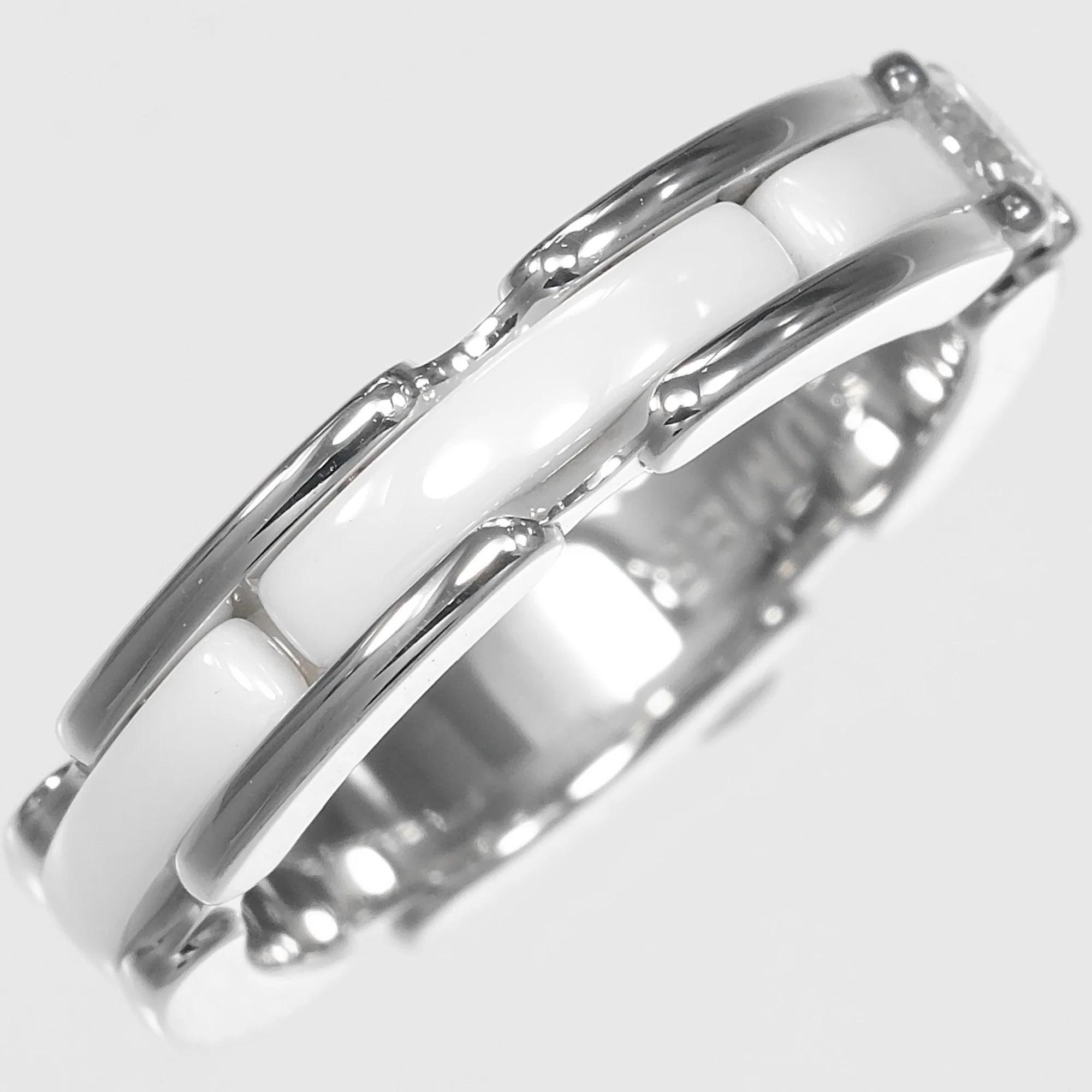 Ring Ceramic and 18K White Gold Small With Diamond - Image 5