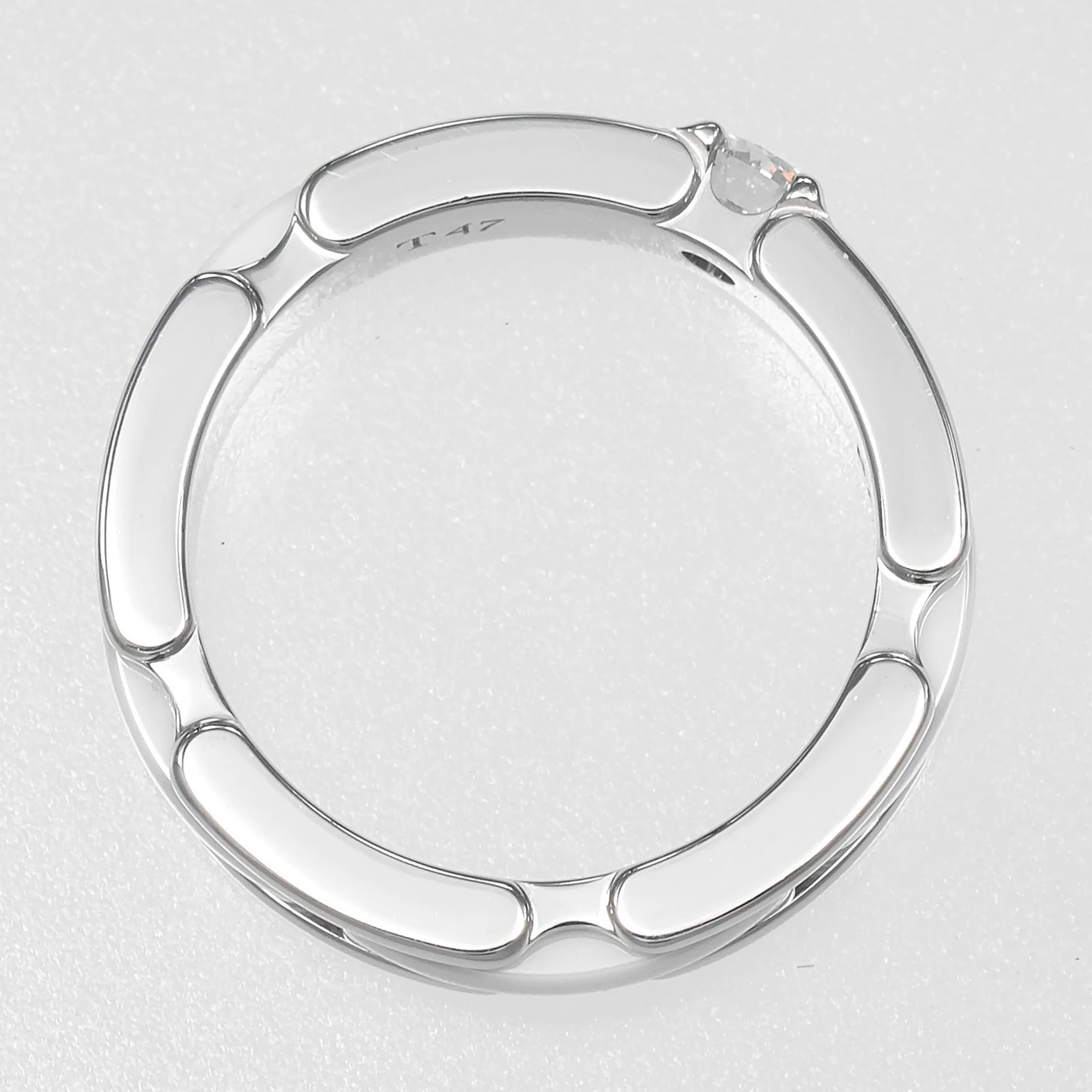 Ring Ceramic and 18K White Gold Small With Diamond - Image 7