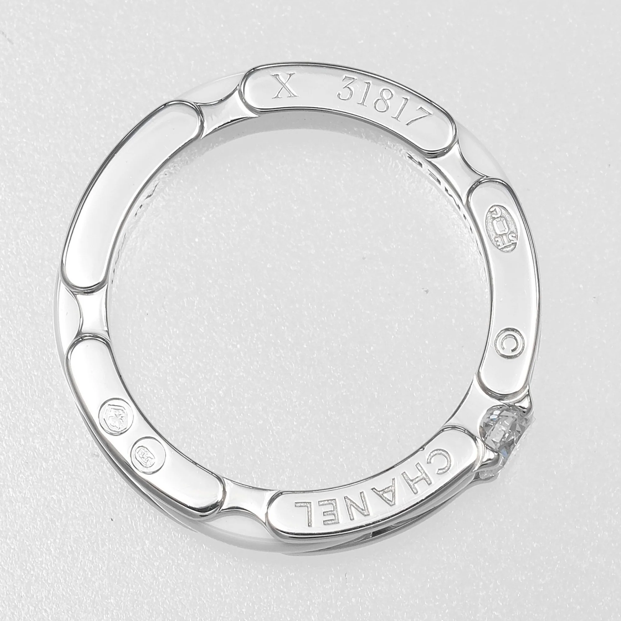 Ring Ceramic and 18K White Gold Small With Diamond - Image 8