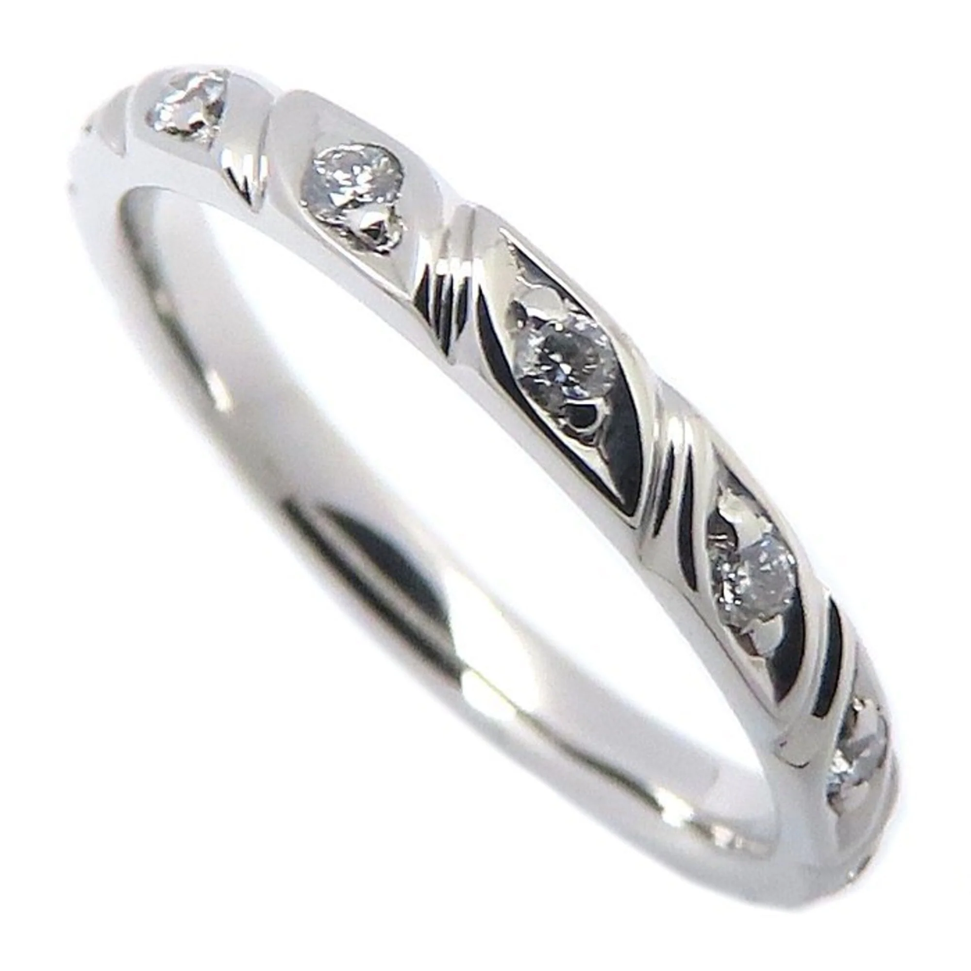 Torsade Band Ring Platinum with Diamond