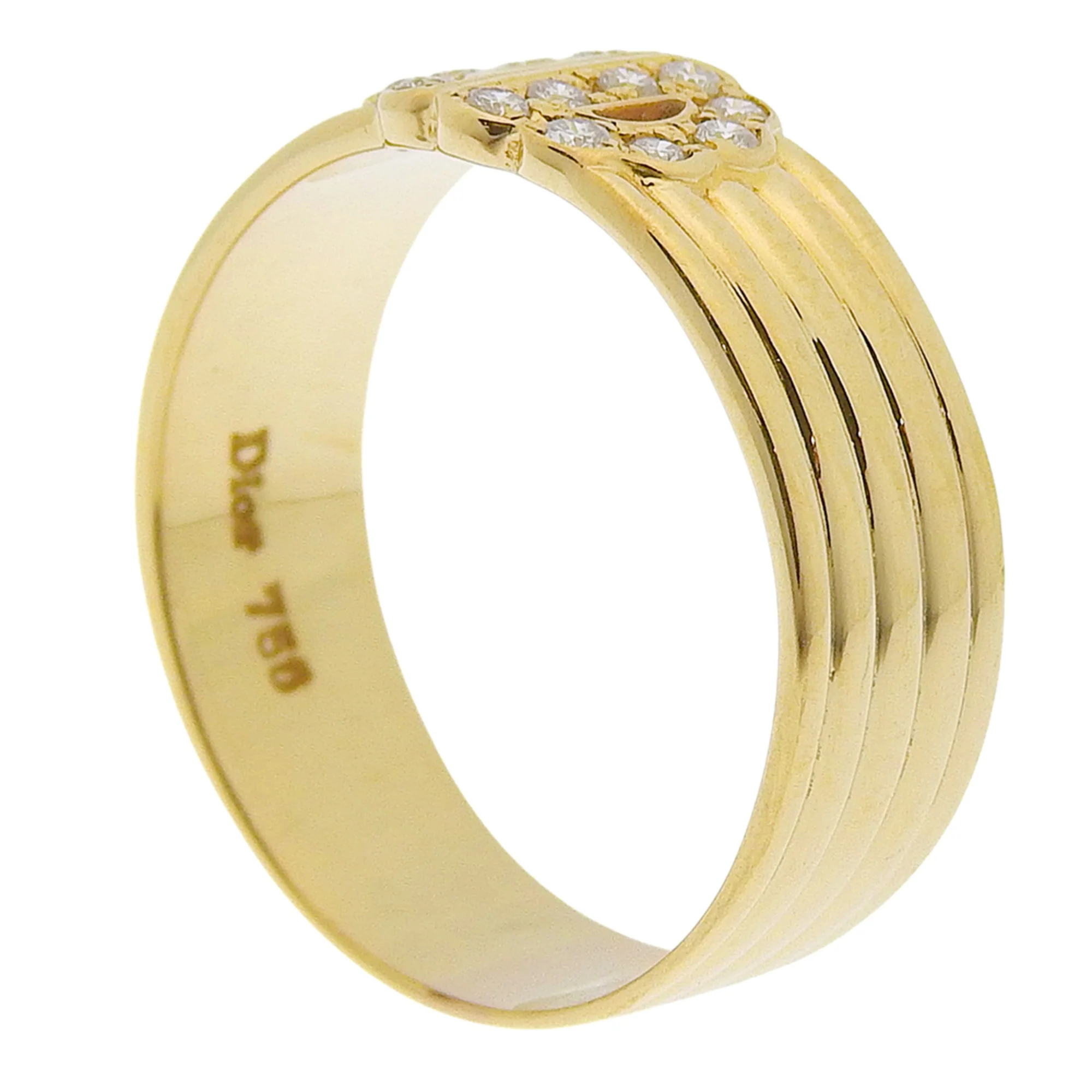 Band Ring 18K Yellow Gold with Diamond - Image 3