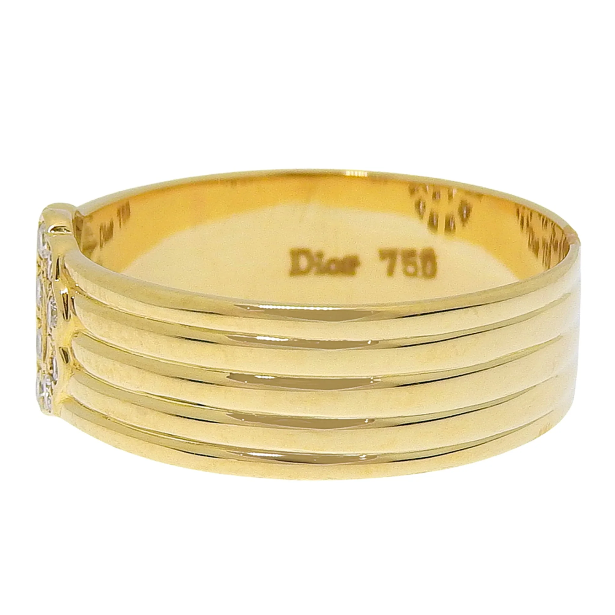 Band Ring 18K Yellow Gold with Diamond - Image 5