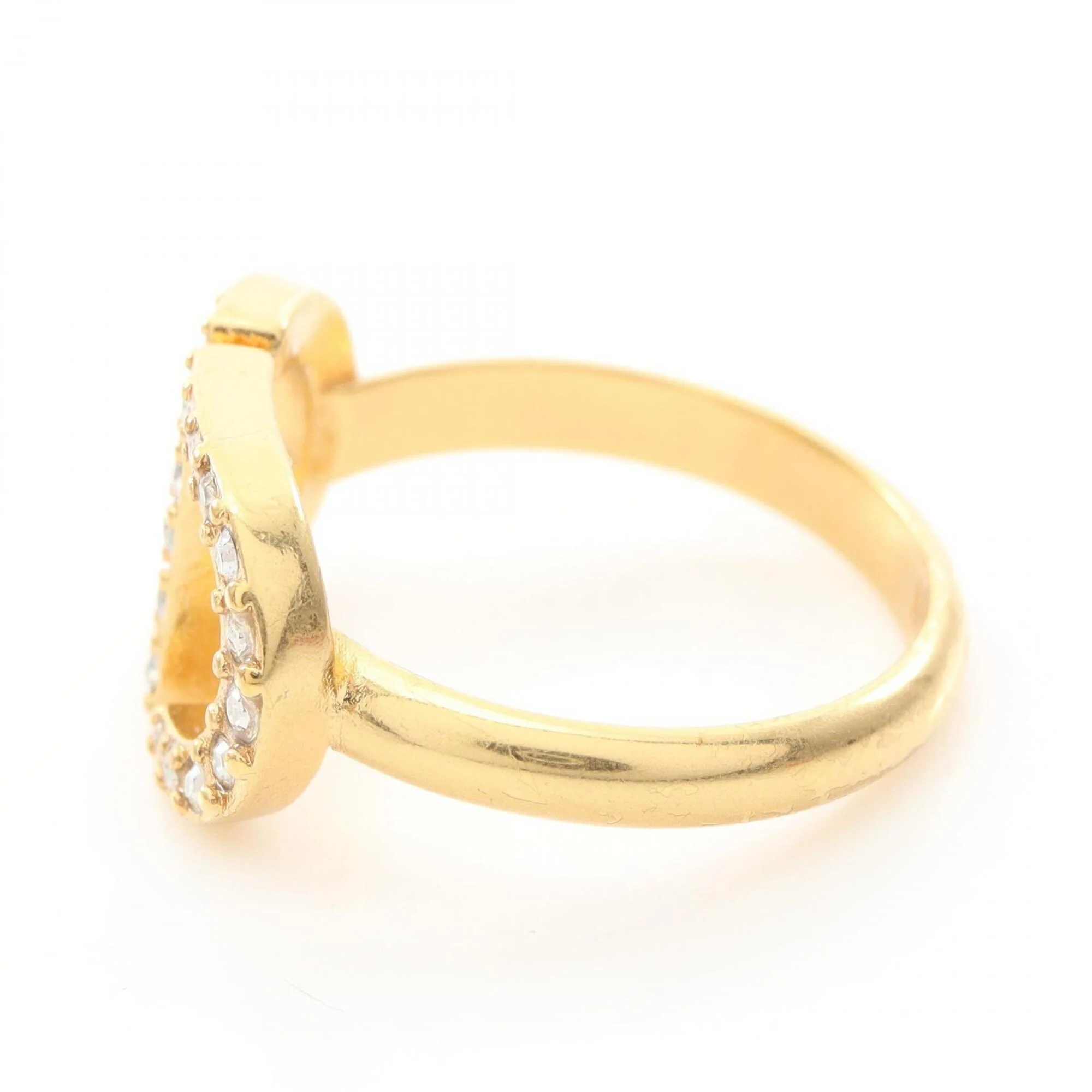 Band Ring Gold Plated with Rhinestones - Image 2