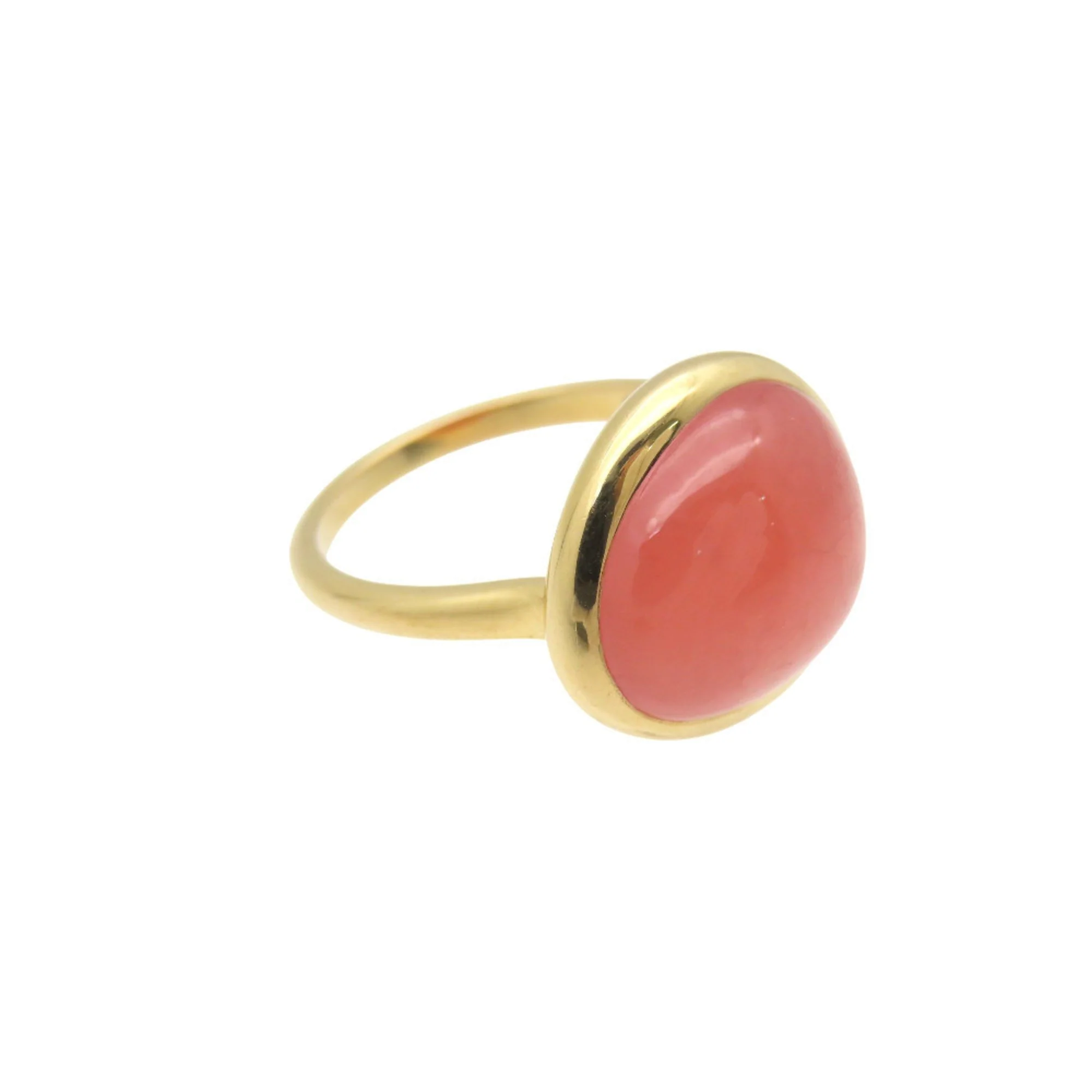 Band Ring 18K Yellow Gold With Rhodochrosite - Image 2