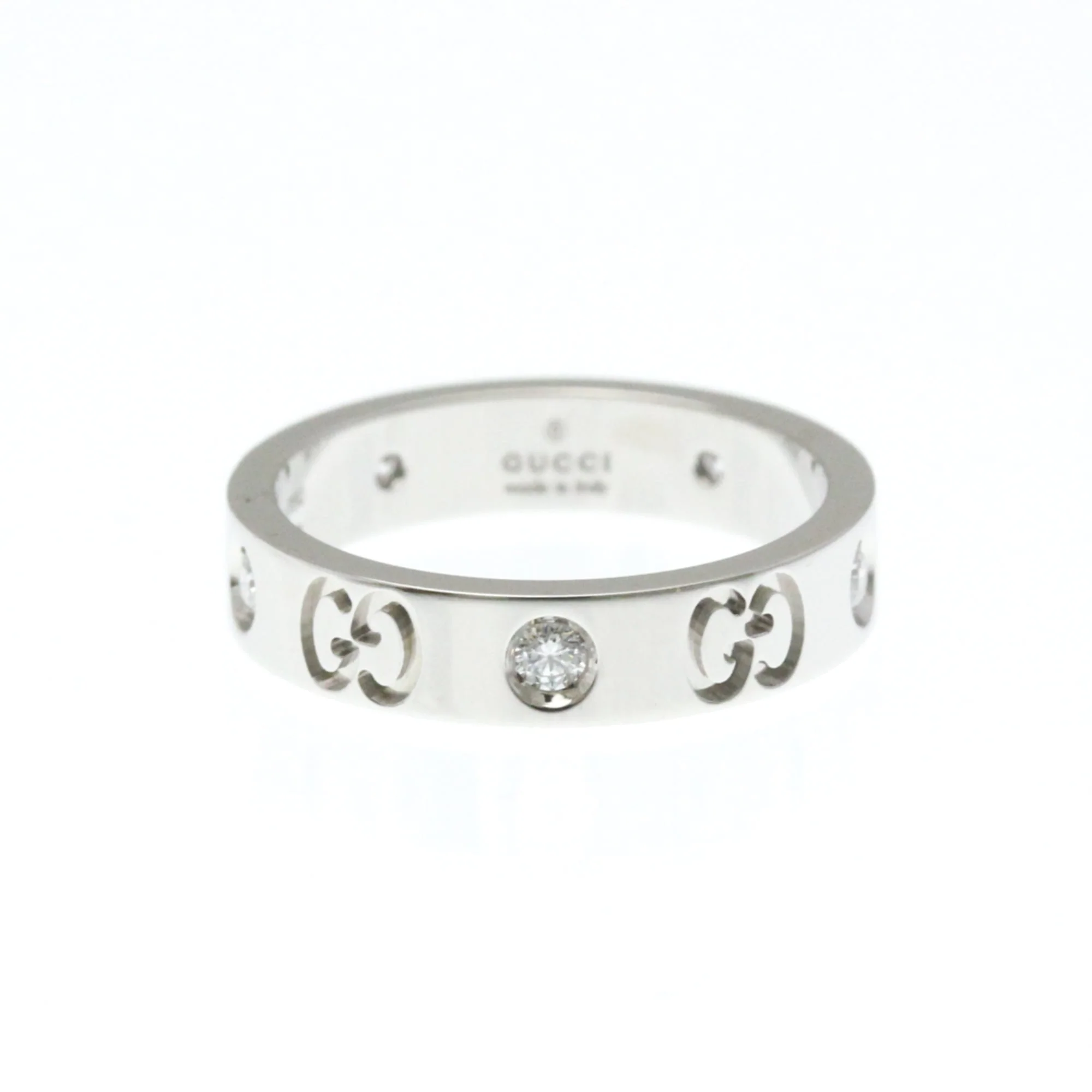 Band Ring 18K White Gold With Diamond