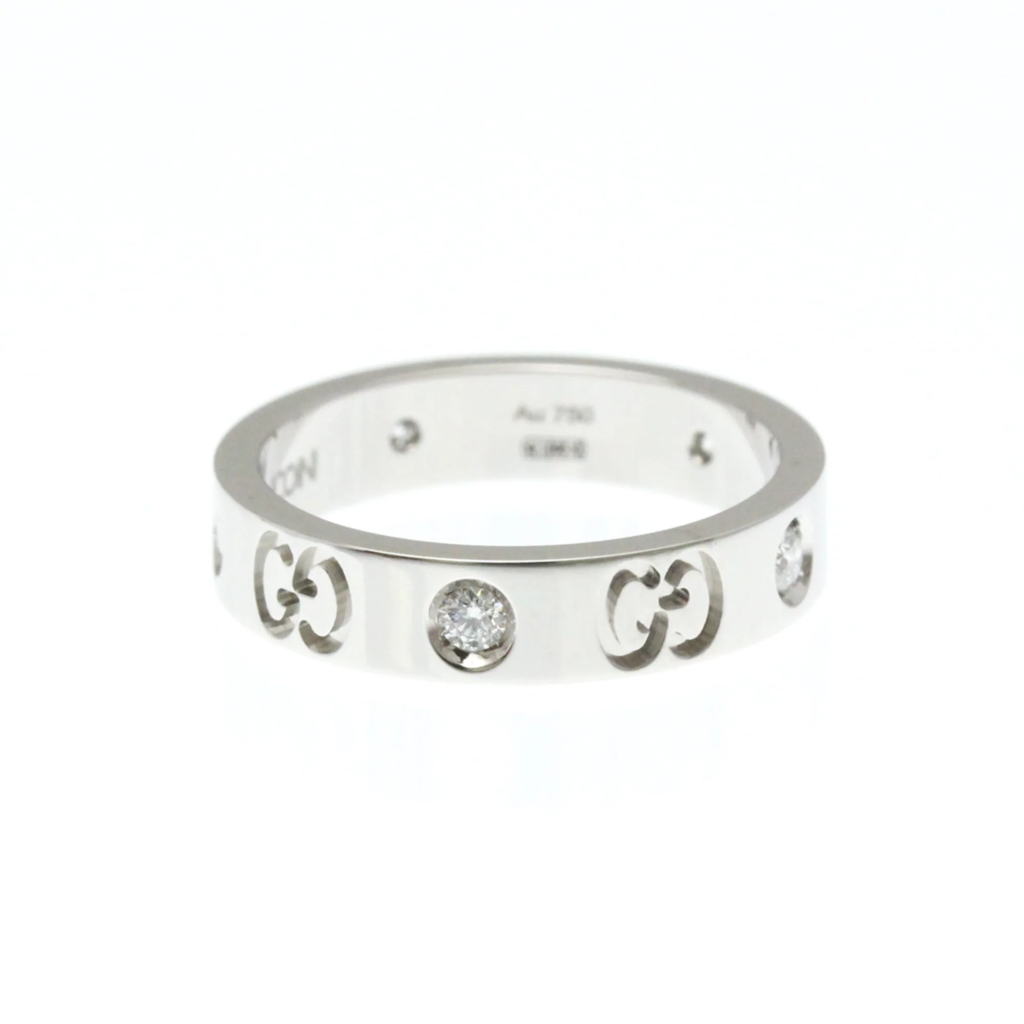 Band Ring 18K White Gold With Diamond - Image 2