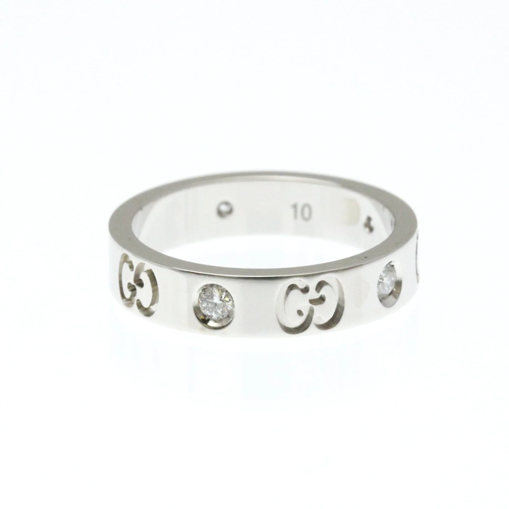 Band Ring 18K White Gold With Diamond - Image 4