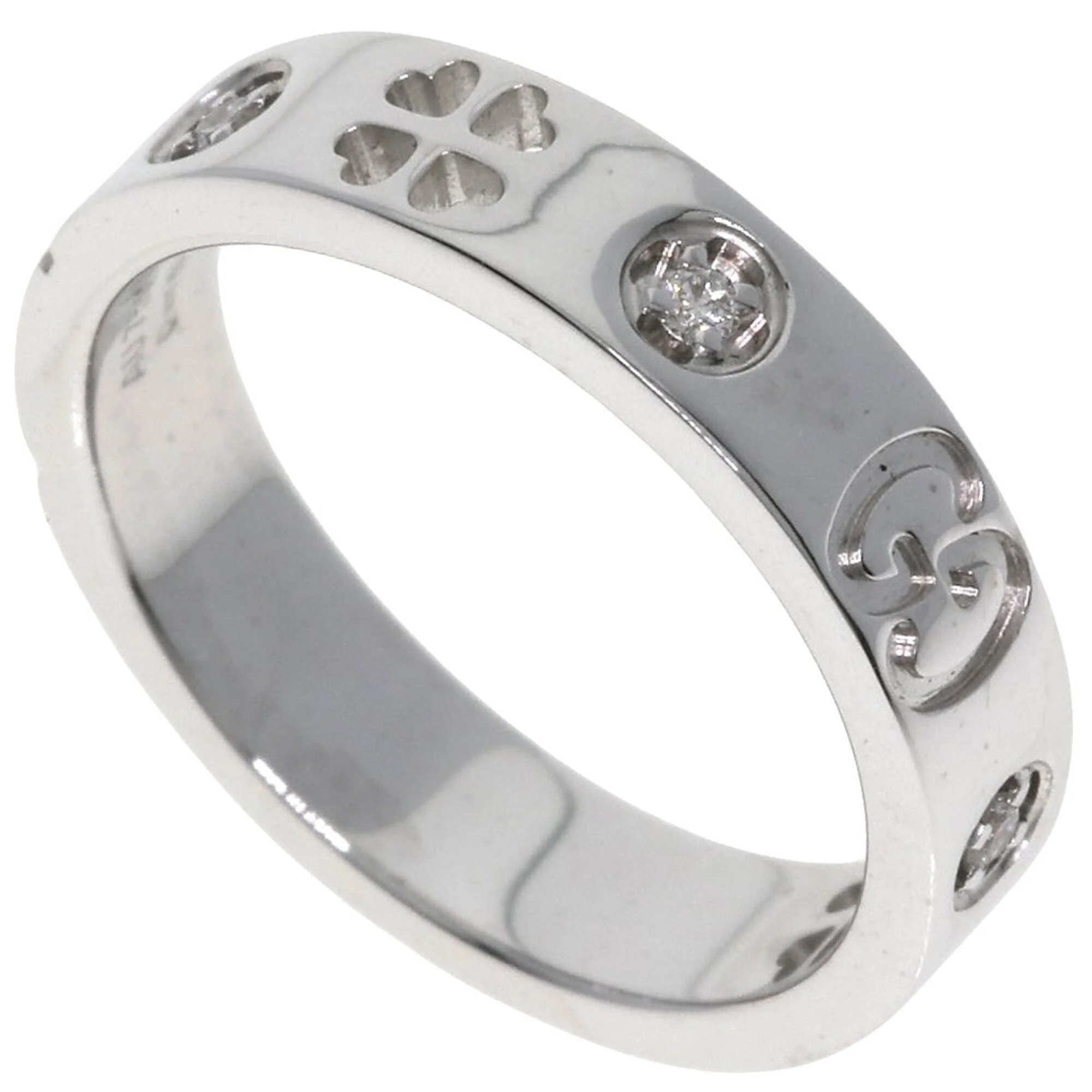 Band Ring 18K White Gold with Diamond