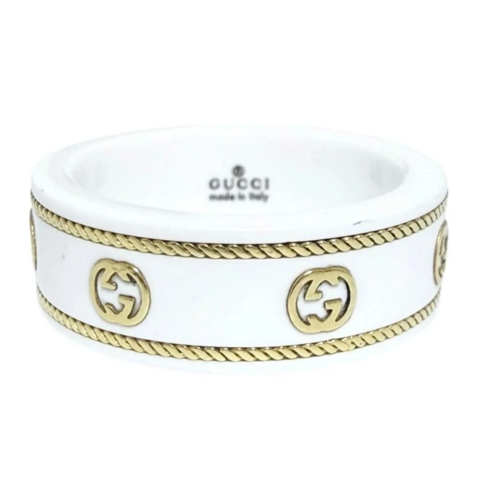 Band Ring Ceramic and 18K Yellow Gold