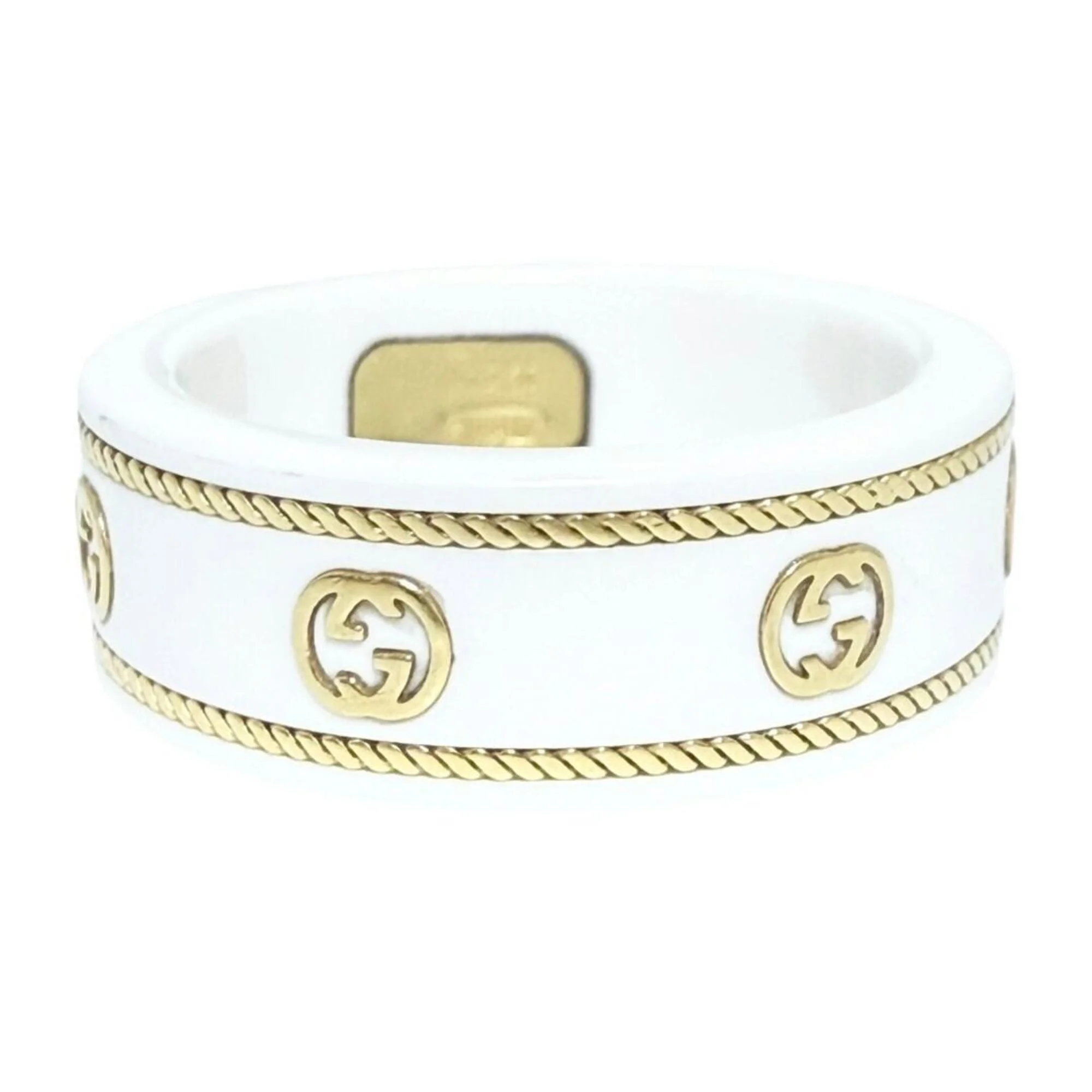 Band Ring Ceramic and 18K Yellow Gold - Image 3