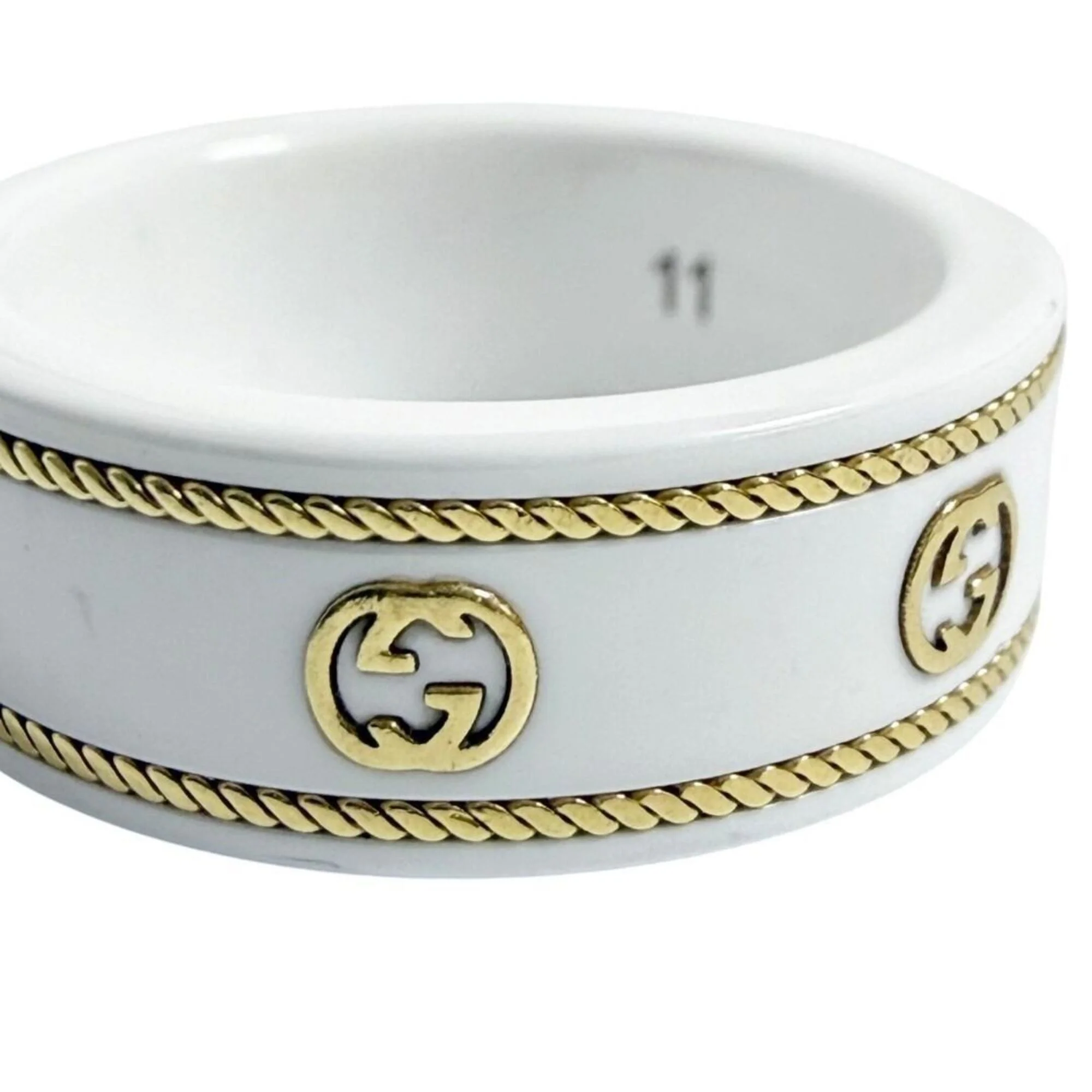 Band Ring Ceramic and 18K Yellow Gold - Image 6