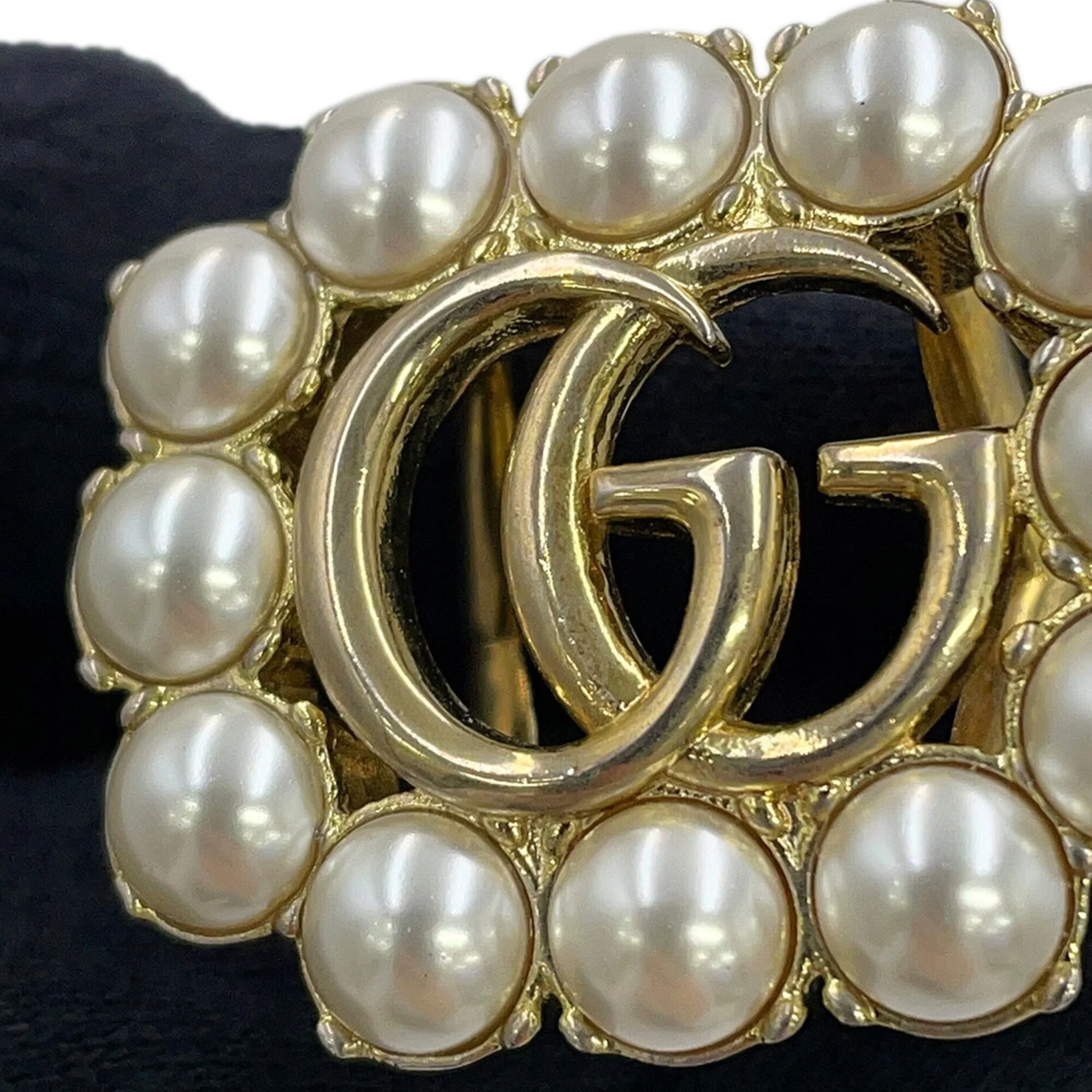 Band Ring Gold with Artificial Pearl and Crystal - Image 6