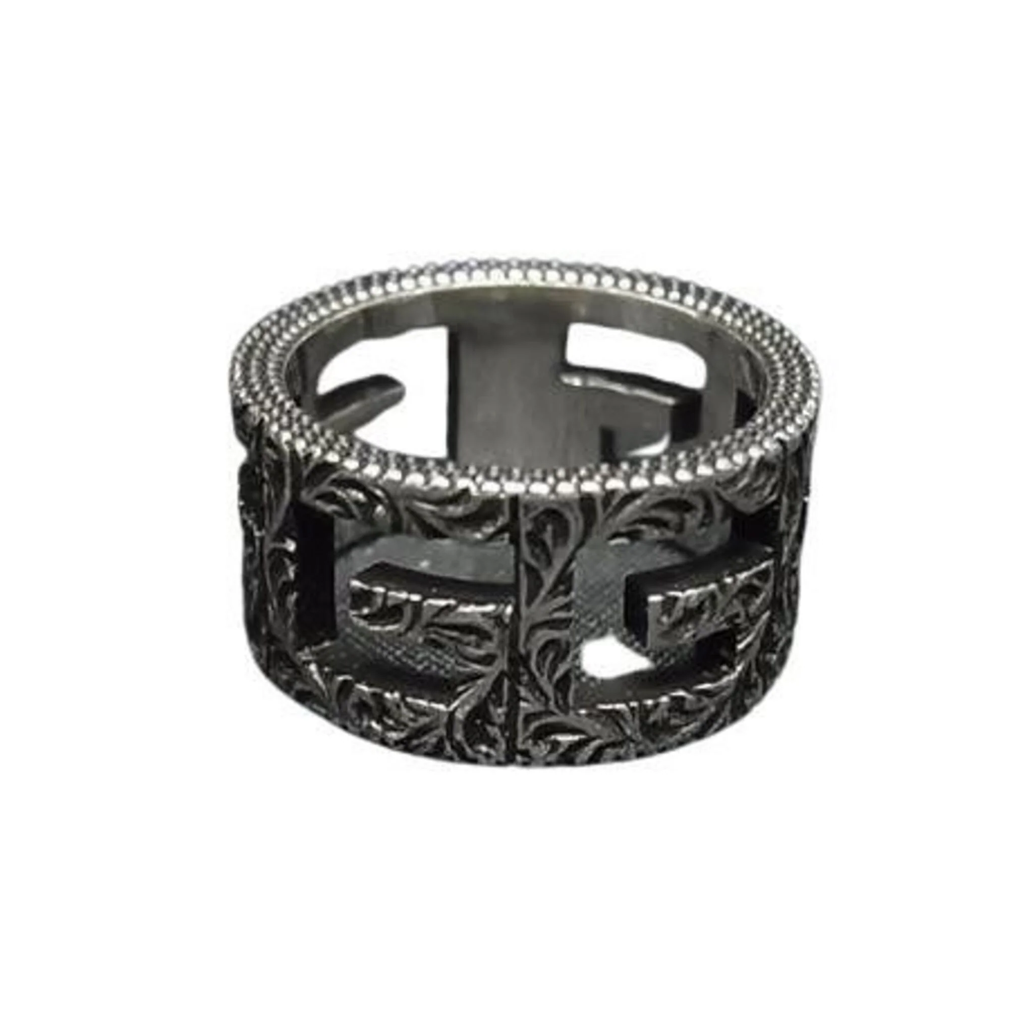 Band Ring Sterling Silver Square G Arabesque