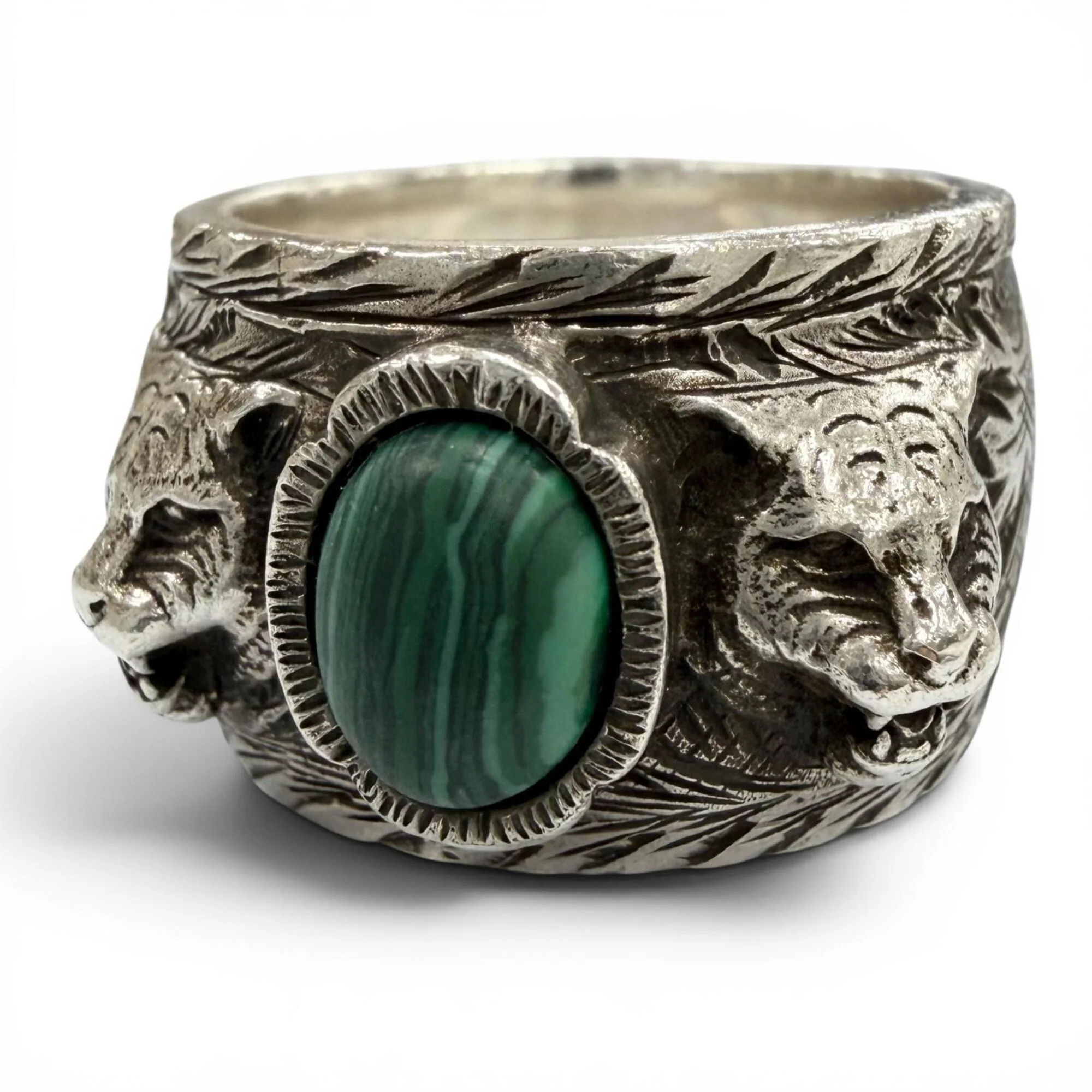 Ring Sterling Silver and Malachite