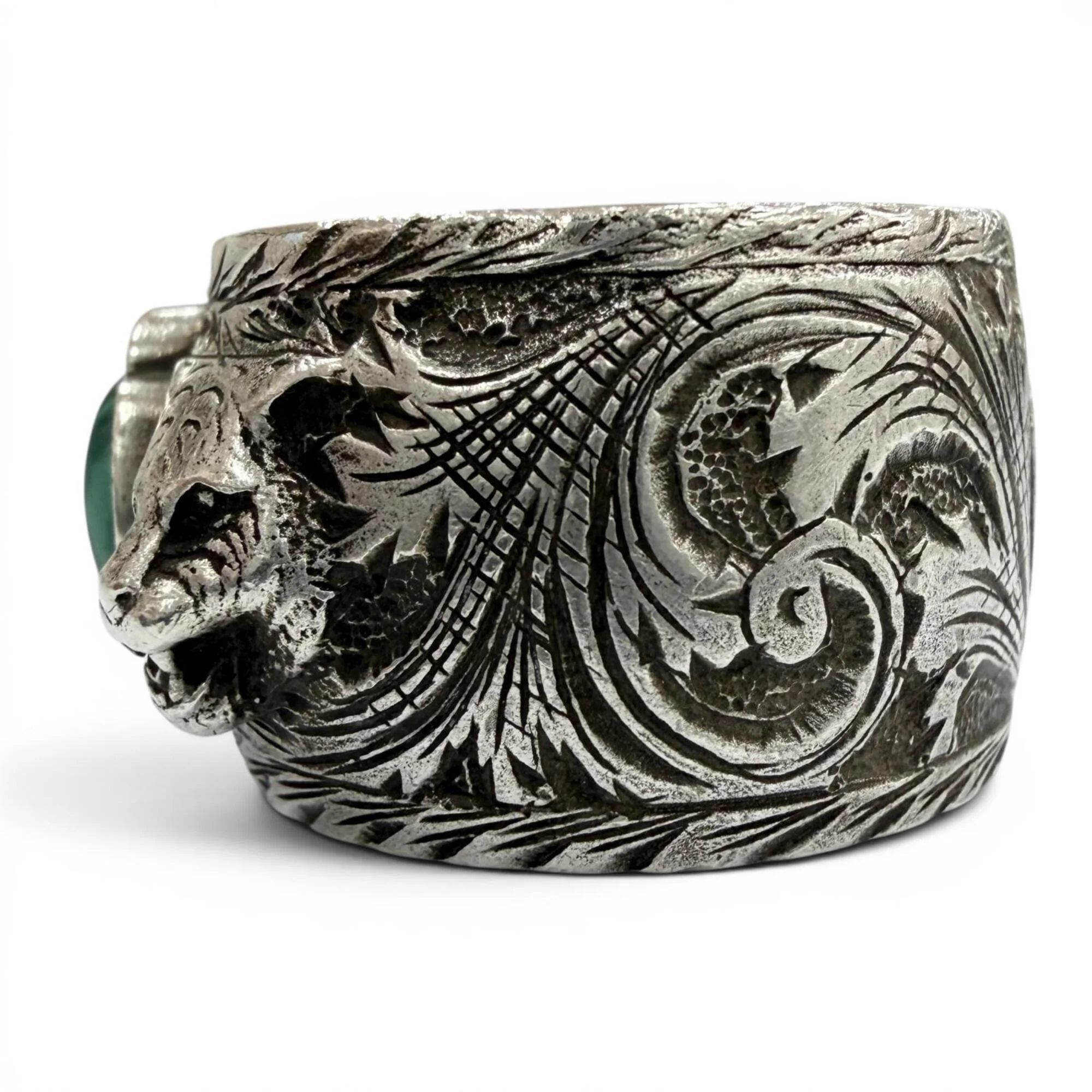 Ring Sterling Silver and Malachite - Image 3
