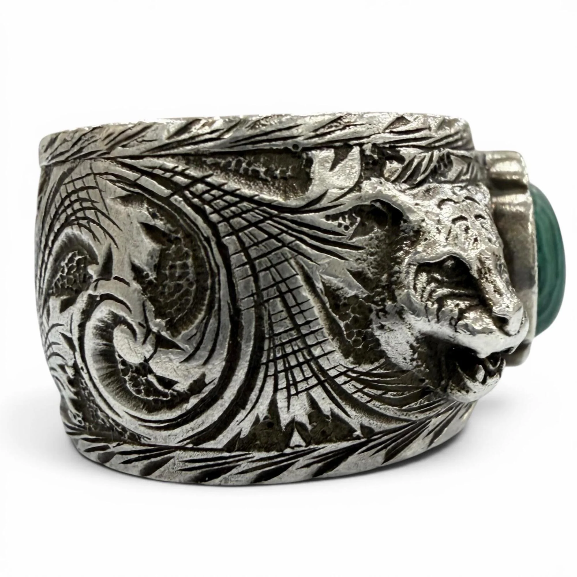 Ring Sterling Silver and Malachite - Image 5