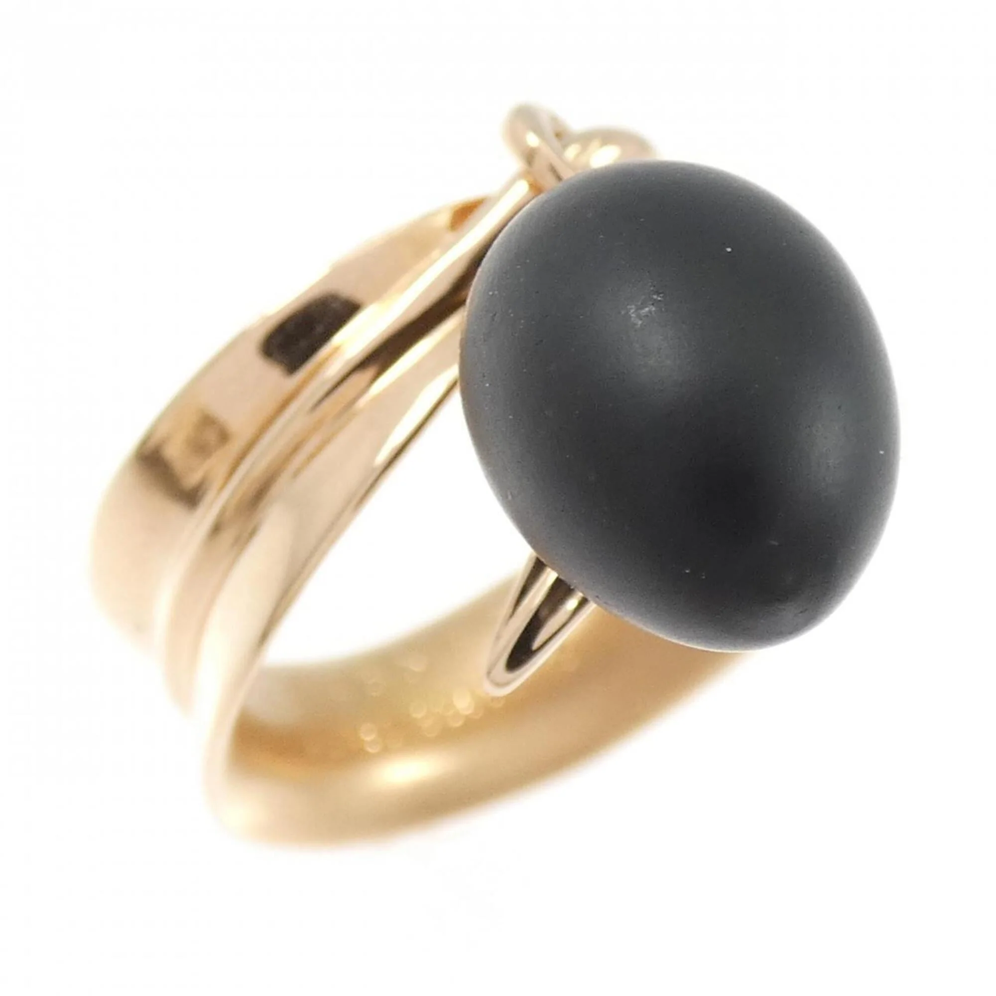 Band Ring 18K Rose Gold with Obsidian