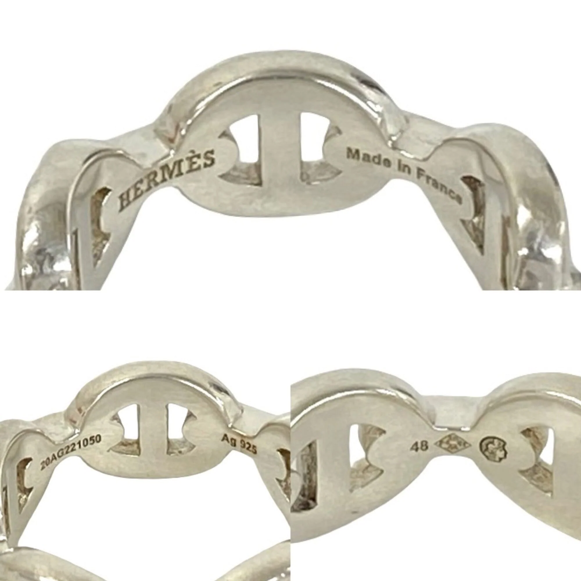 Chaine d'Ancre Enchainée Band Ring Sterling Silver Mini - Image 3