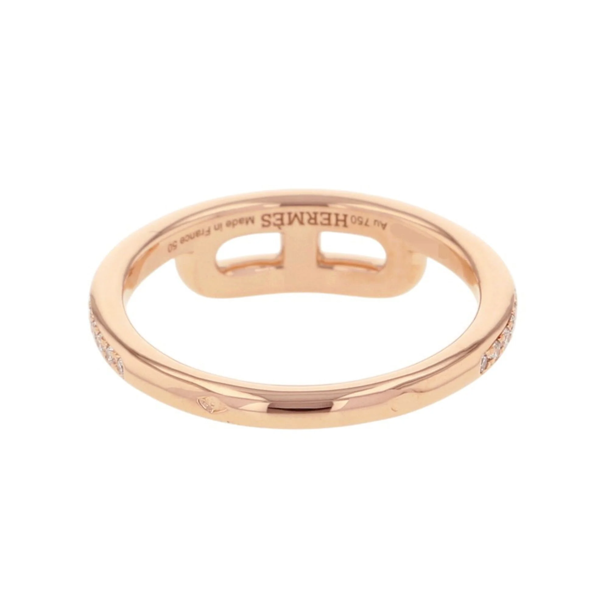 Link Ring 18K Rose Gold with Diamond - Image 3