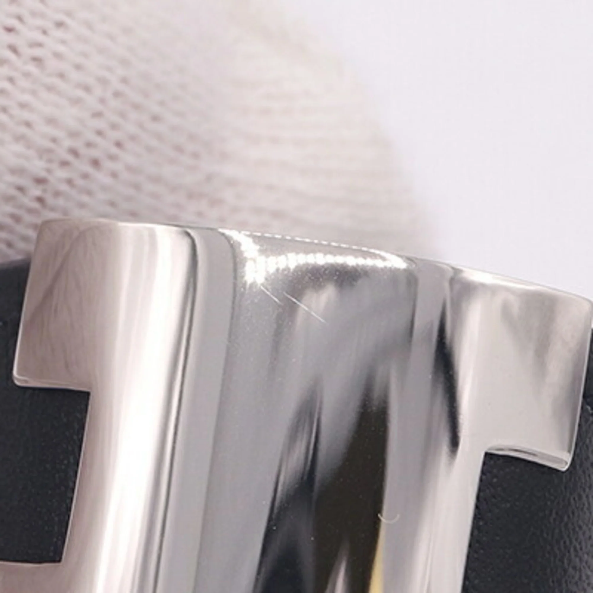 Ring Leather and Metal Black Silver - Image 5