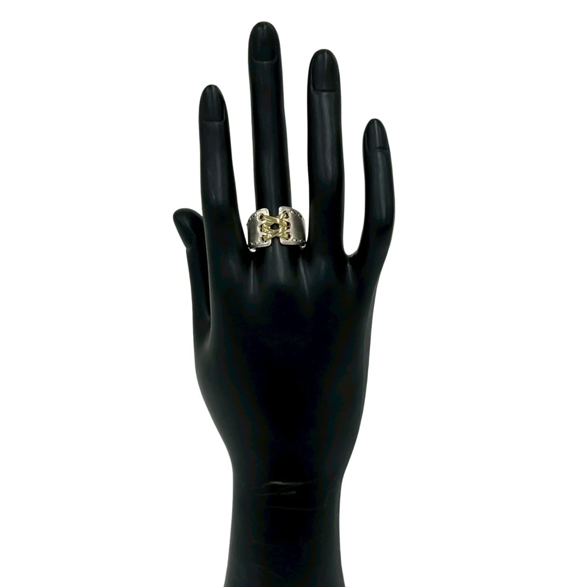Vintage Ring Sterling Silver and 18K Yellow Gold - Image 2