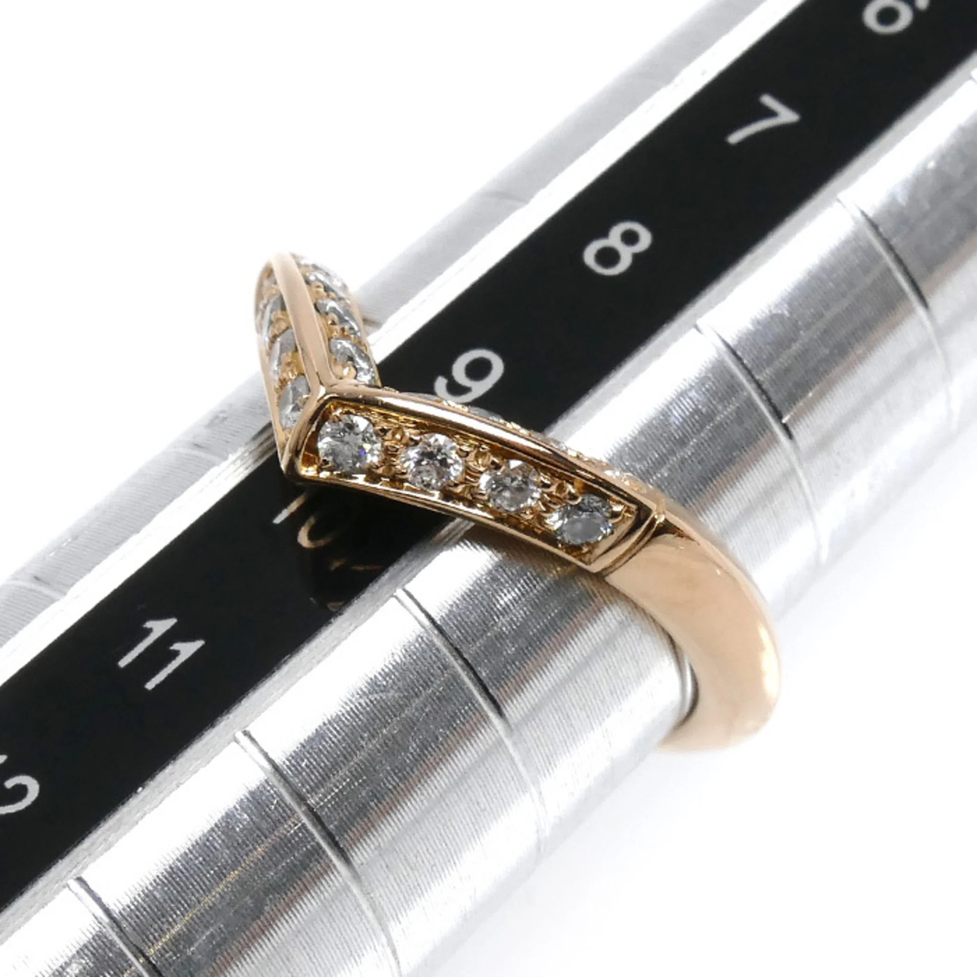 Band Ring 18K Rose Gold with Diamond - Image 6