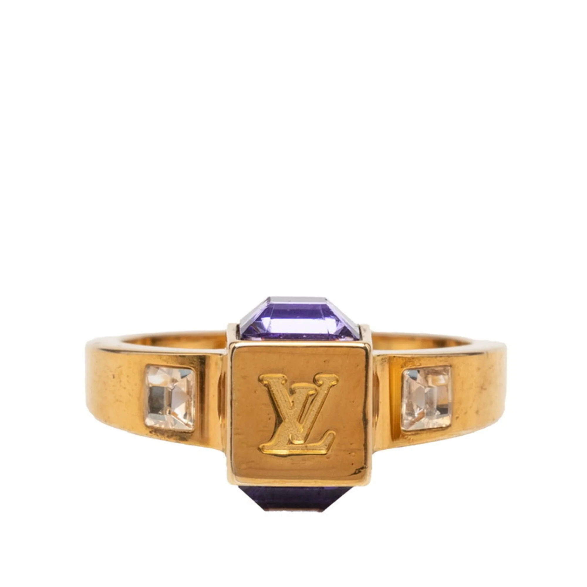 Gamble Ring Gold Purple with Swarovski Crystals
