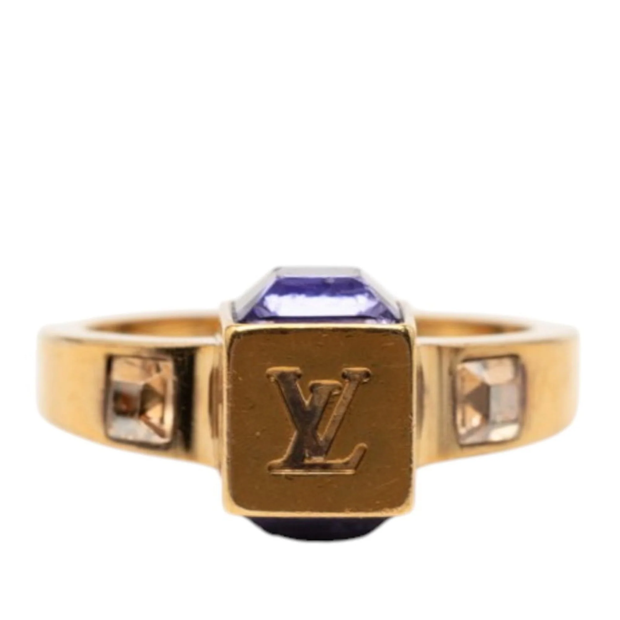 Ring Gold Purple Plated with Swarovski Crystals