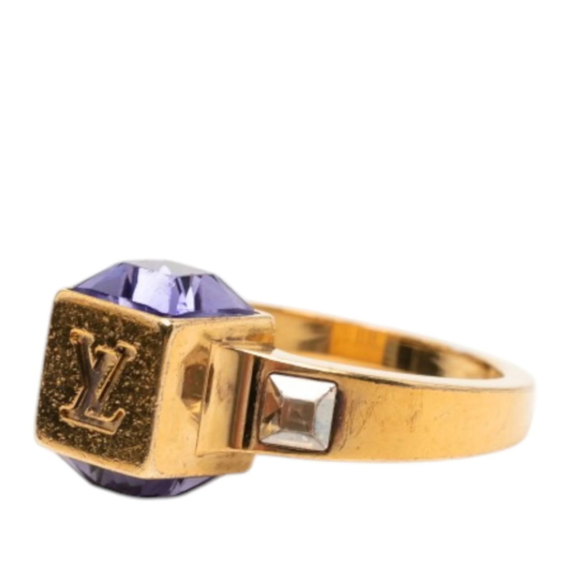 Ring Gold Purple Plated with Swarovski Crystals - Image 2