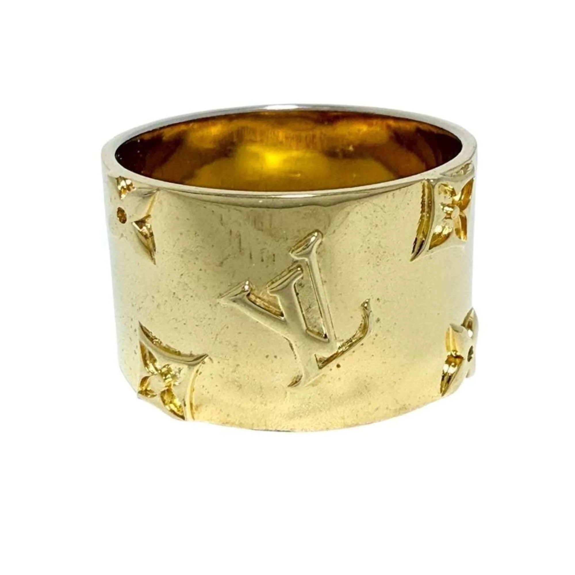 Wide Monogram Ring Metal