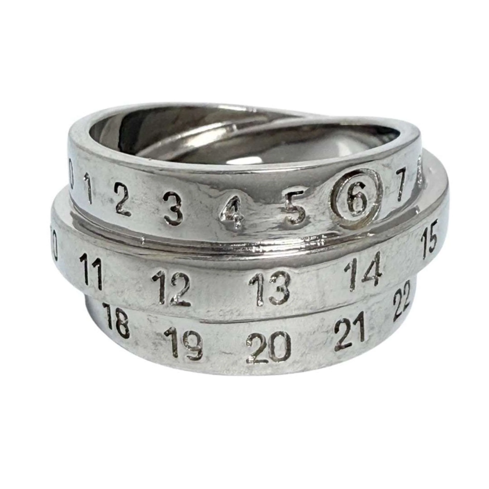 Triple Numeric Band Ring Metal