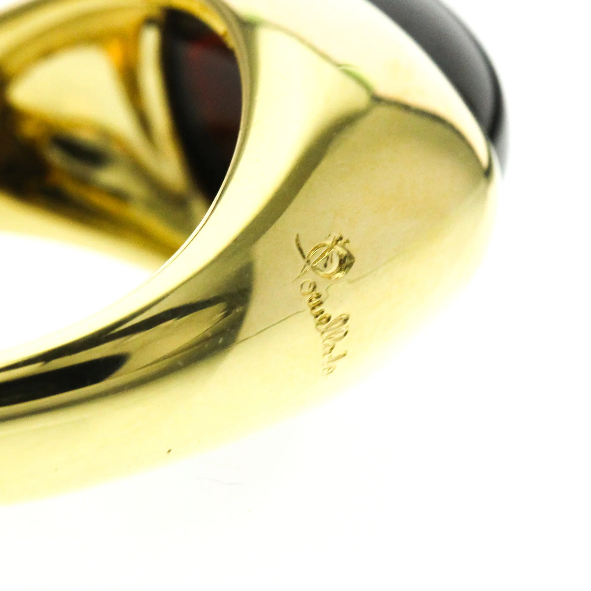 Band Ring 18K Yellow Gold With Garnet - Image 9