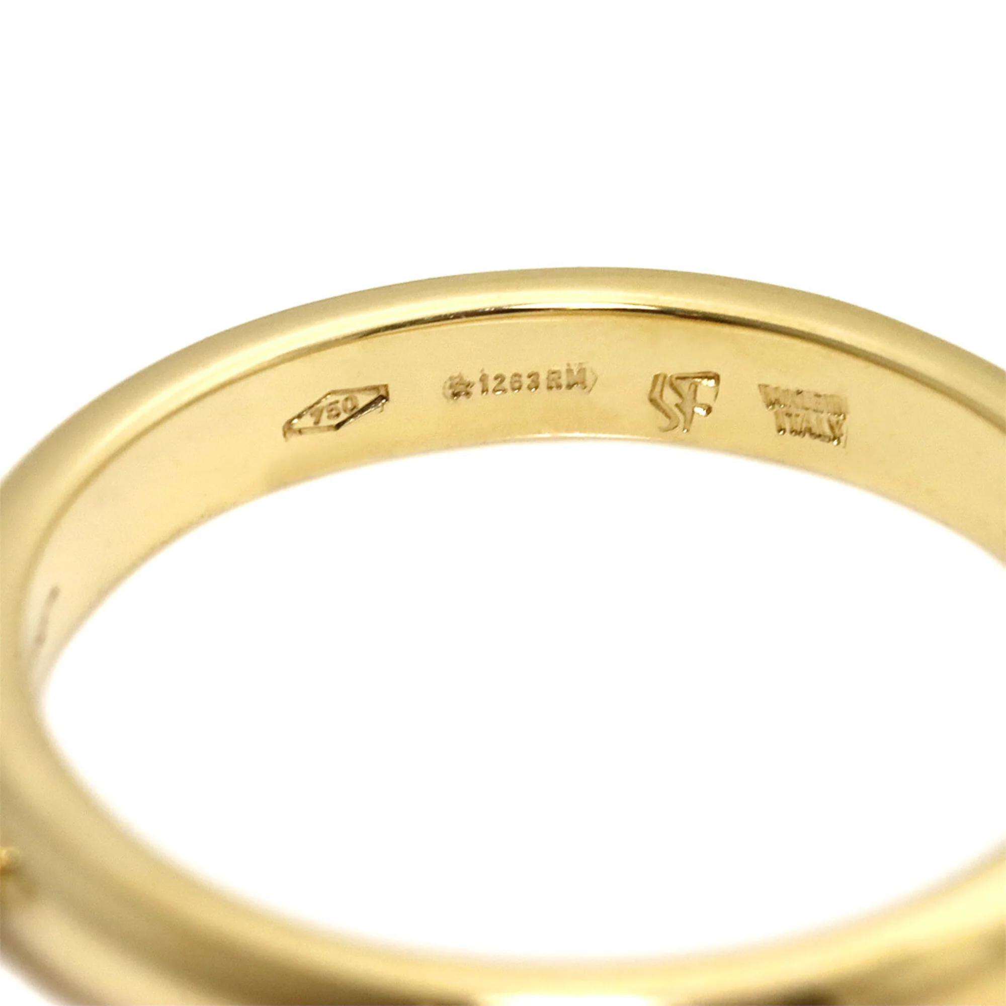 Gancini Ring 18K White Gold and 18K Yellow Gold with Diamonds - Image 4