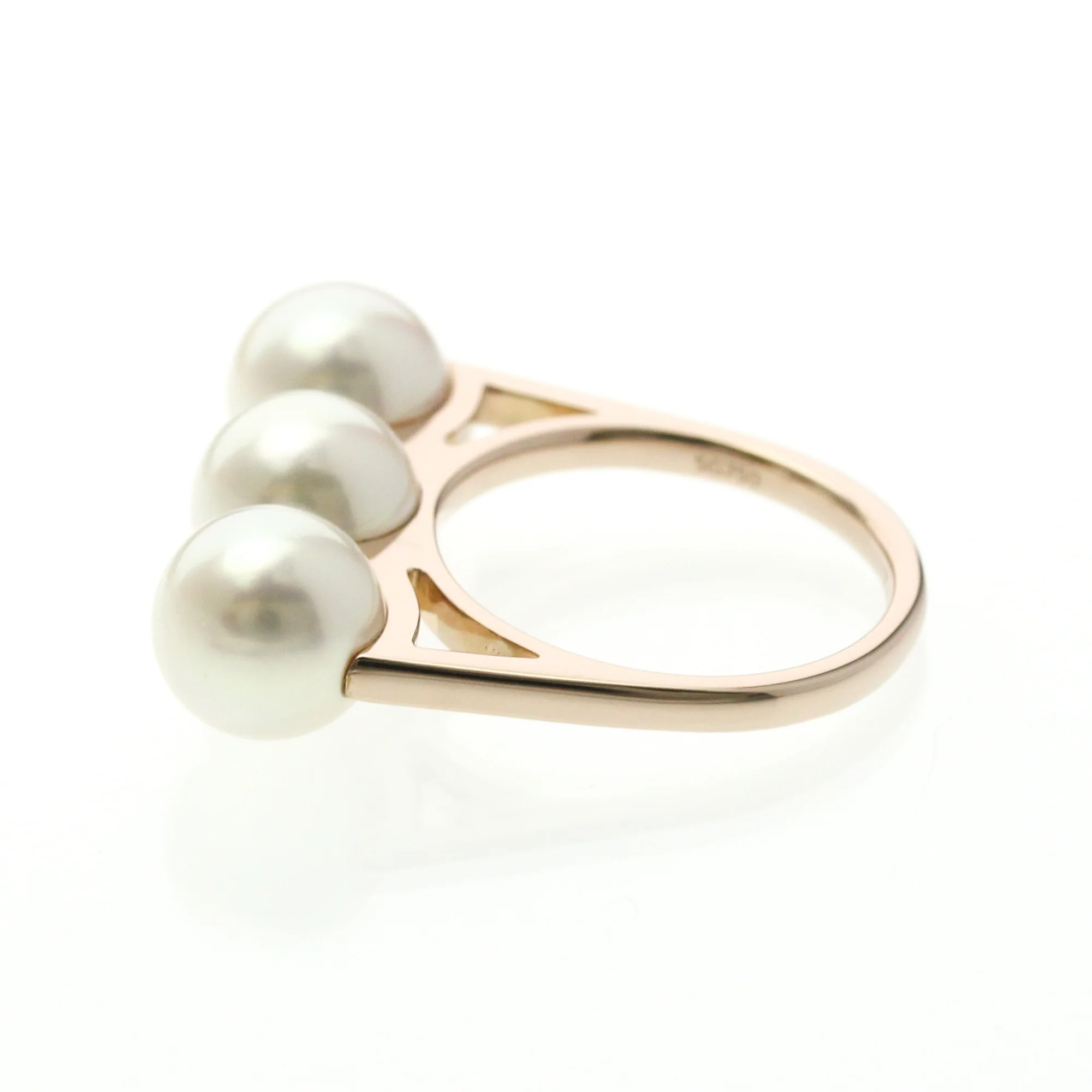 Band Ring 18K Rose Gold with Pearl - Image 2