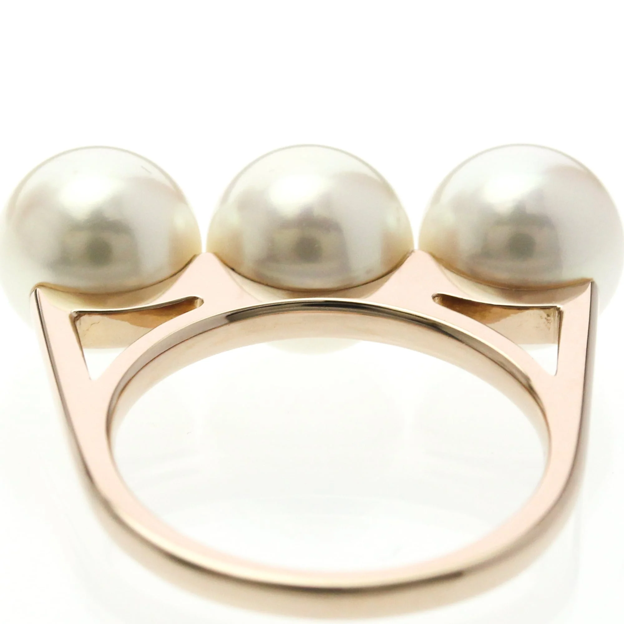 Band Ring 18K Rose Gold with Pearl - Image 7