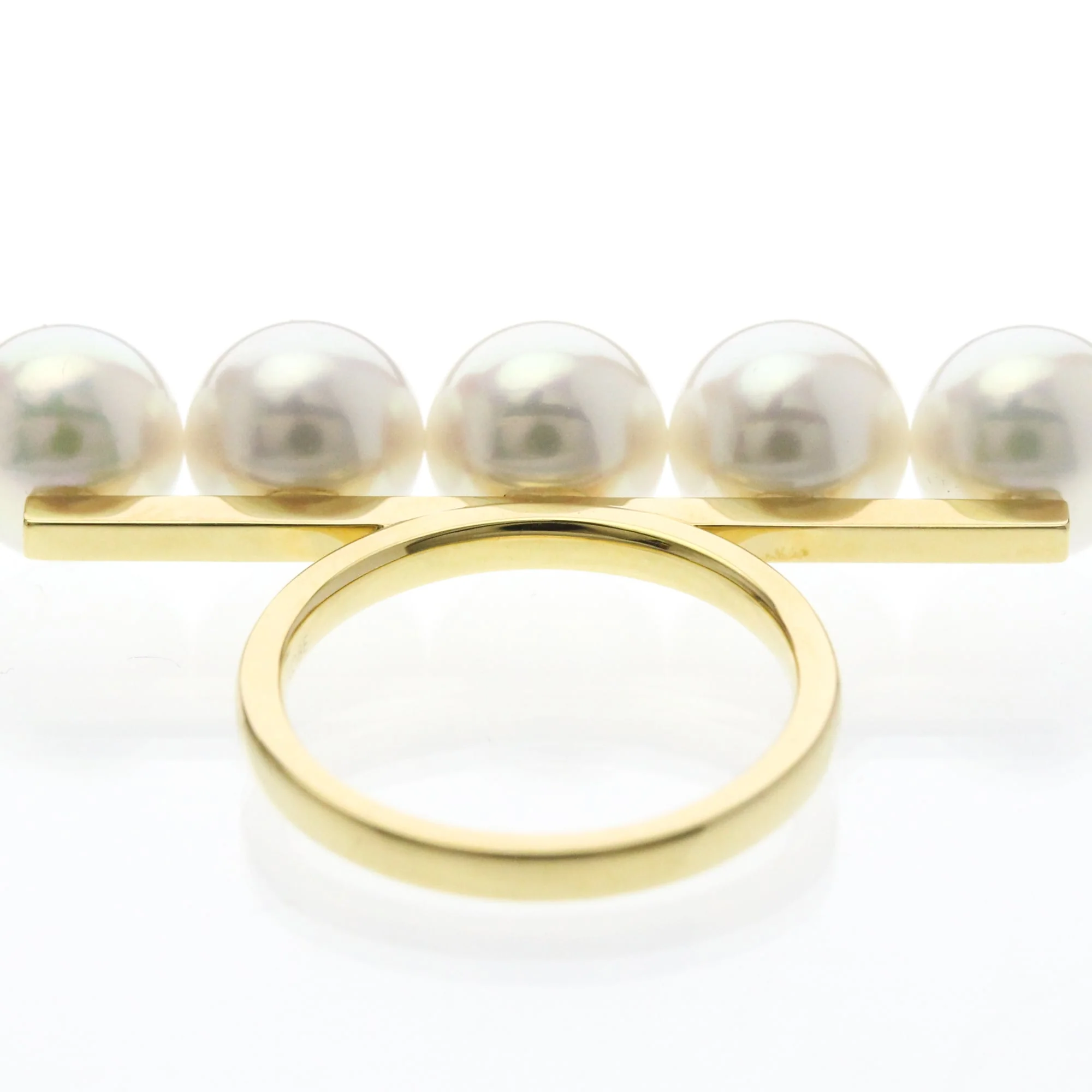 Band Ring 18K Yellow Gold with Pearl - Image 7