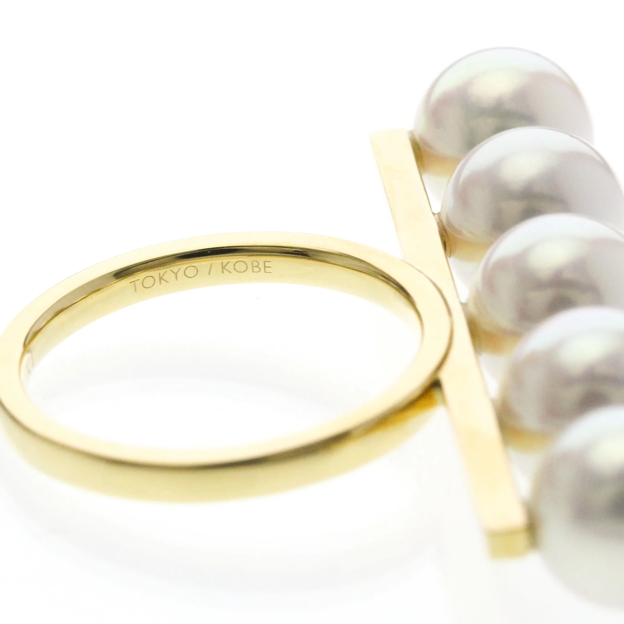 Band Ring 18K Yellow Gold with Pearl - Image 8