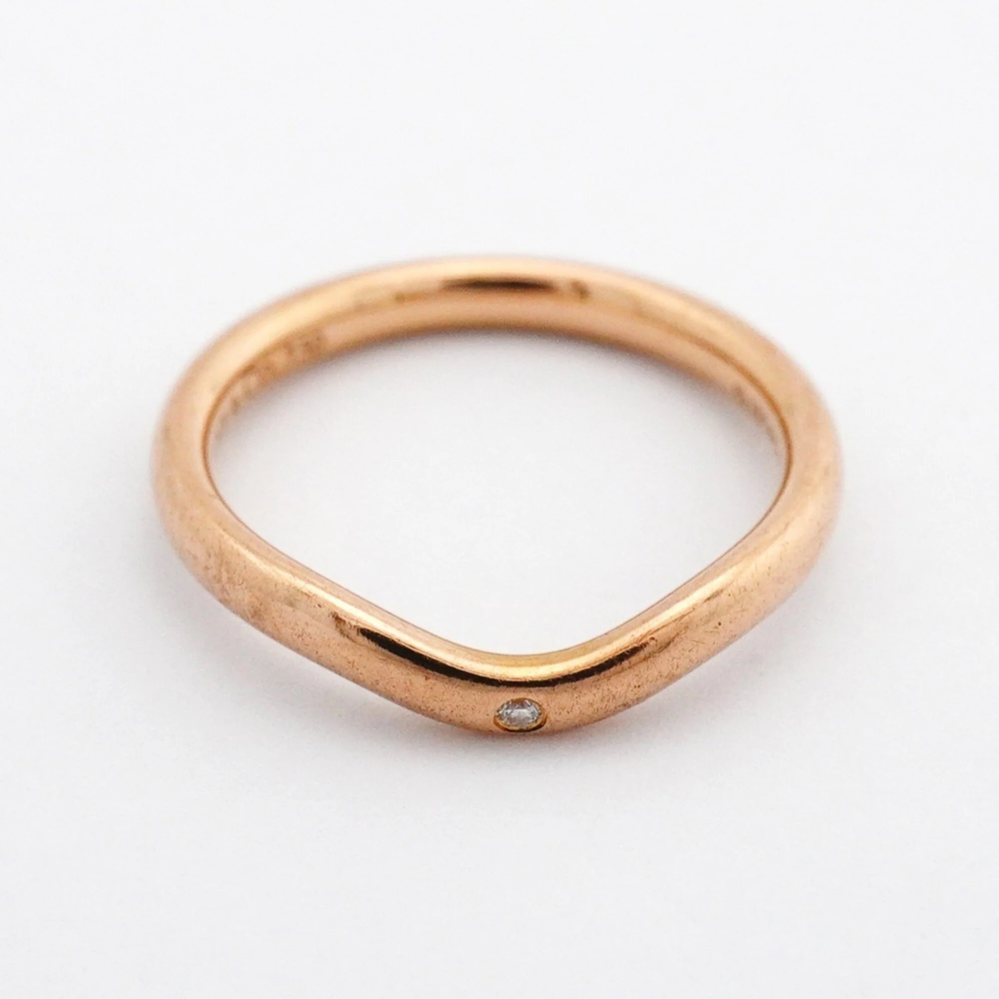 Band Ring 18K Rose Gold with Diamond - Image 3