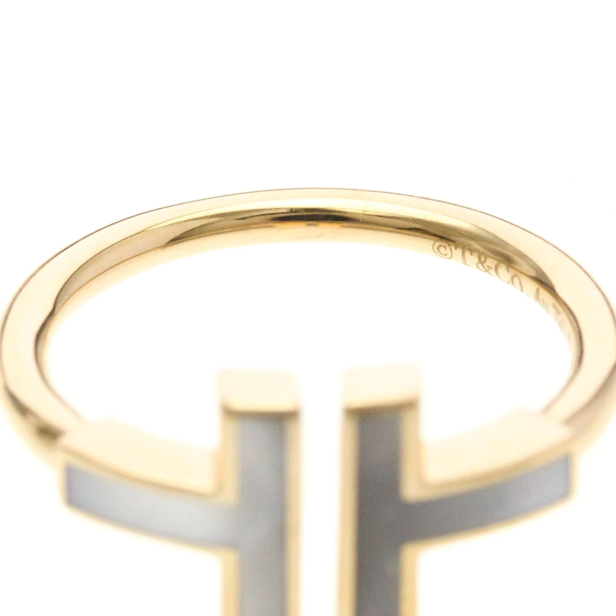 Band Ring 18K Rose Gold with Mother of Pearl - Image 5