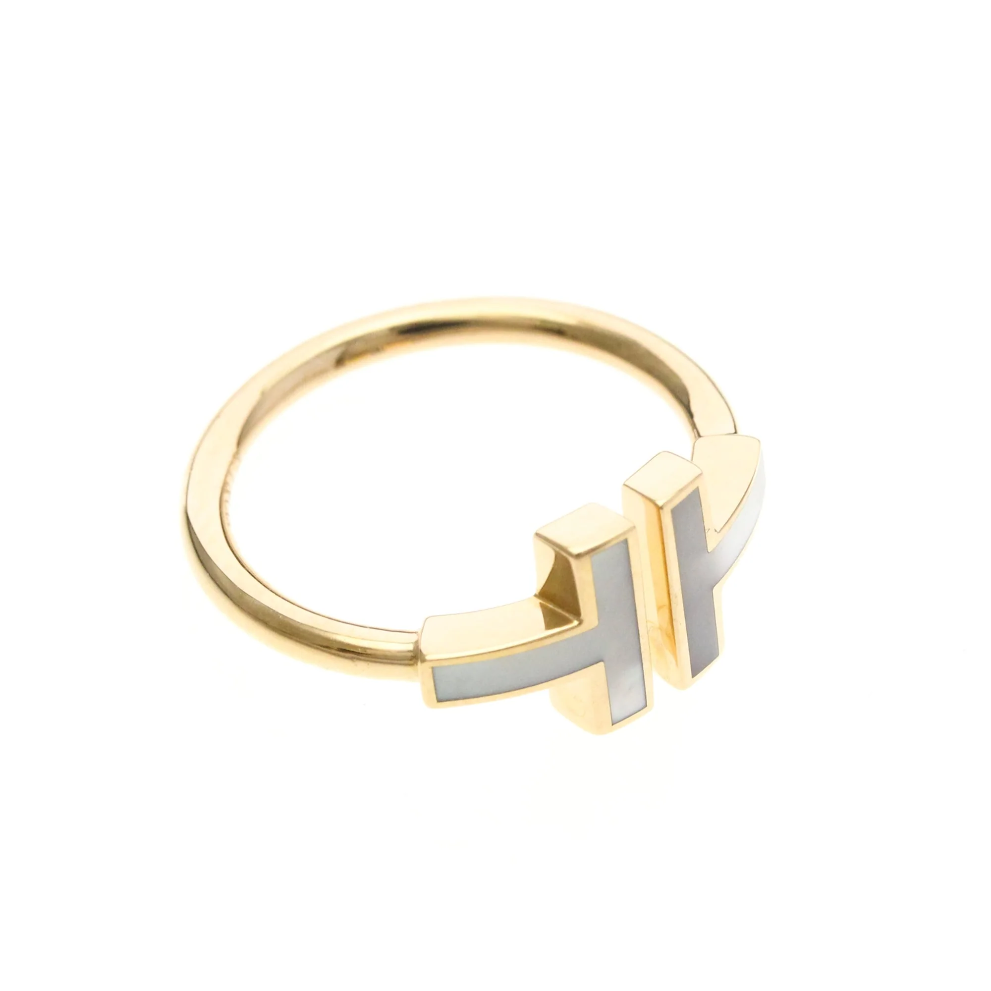Band Ring 18K Rose Gold with Mother of Pearl - Image 9
