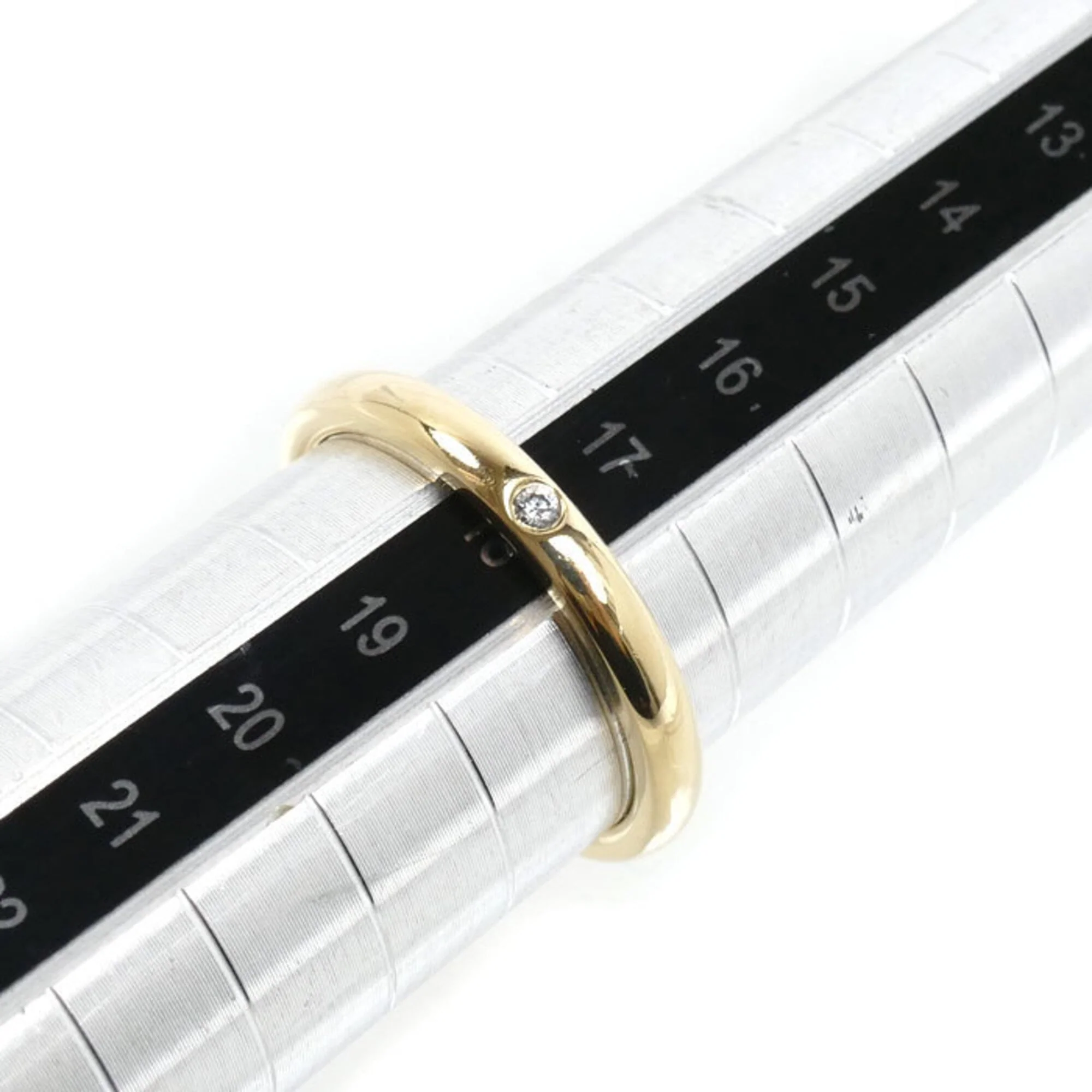 Band Ring 18K Yellow Gold with Diamond - Image 6