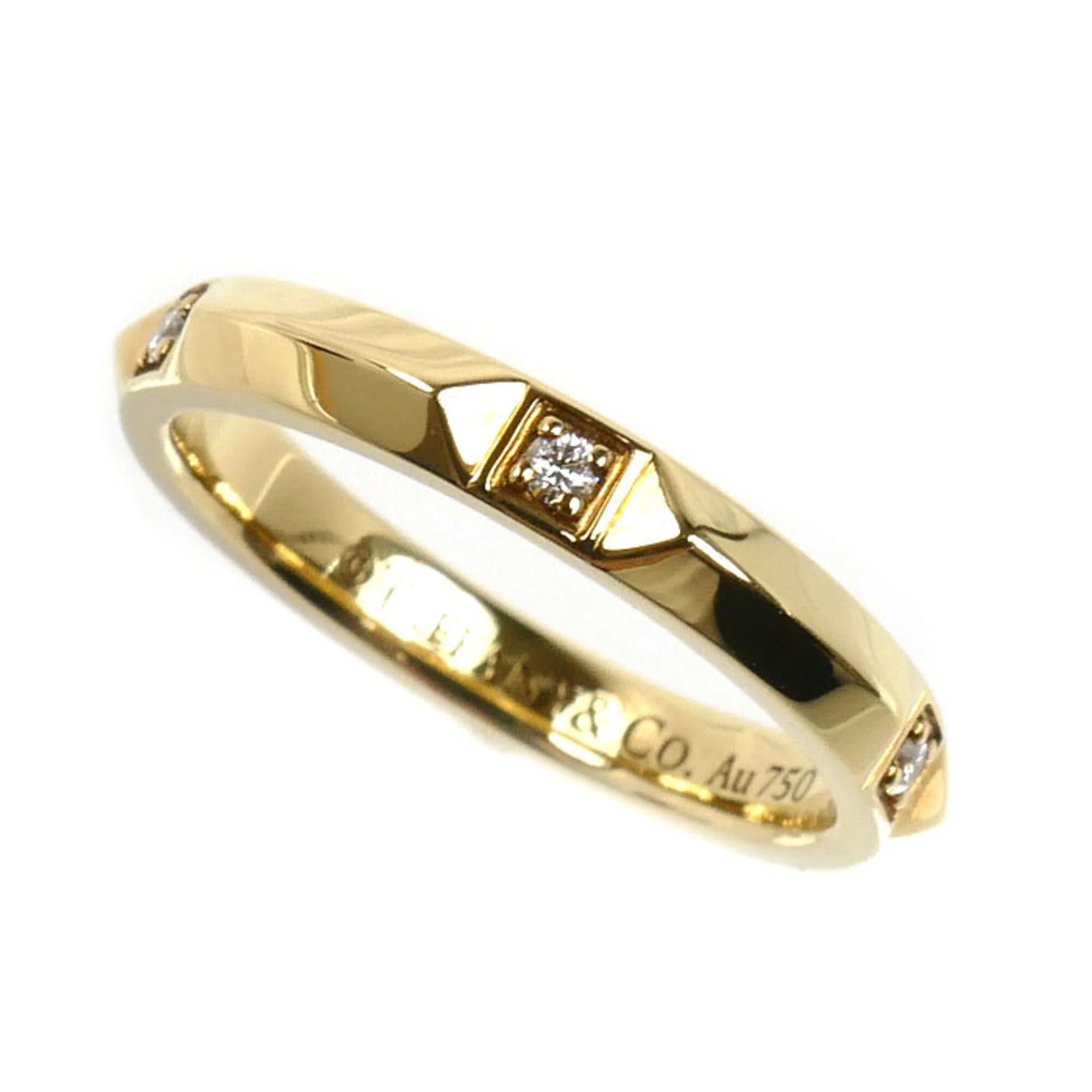 Band Ring 18K Yellow Gold with Diamond