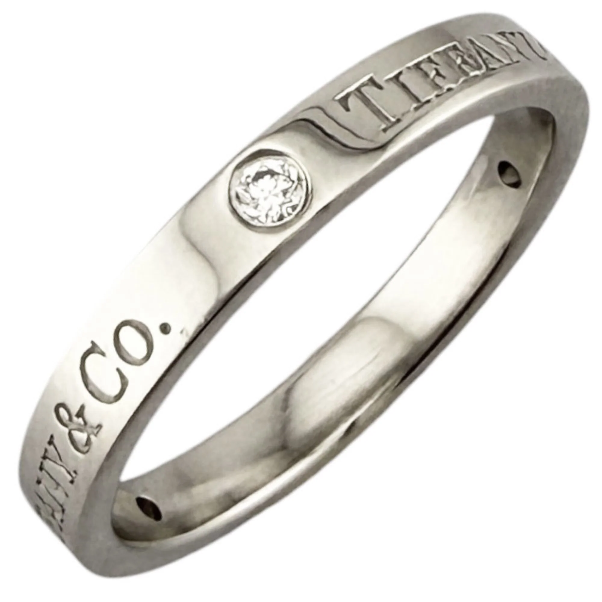 Band Ring Platinum with Diamond