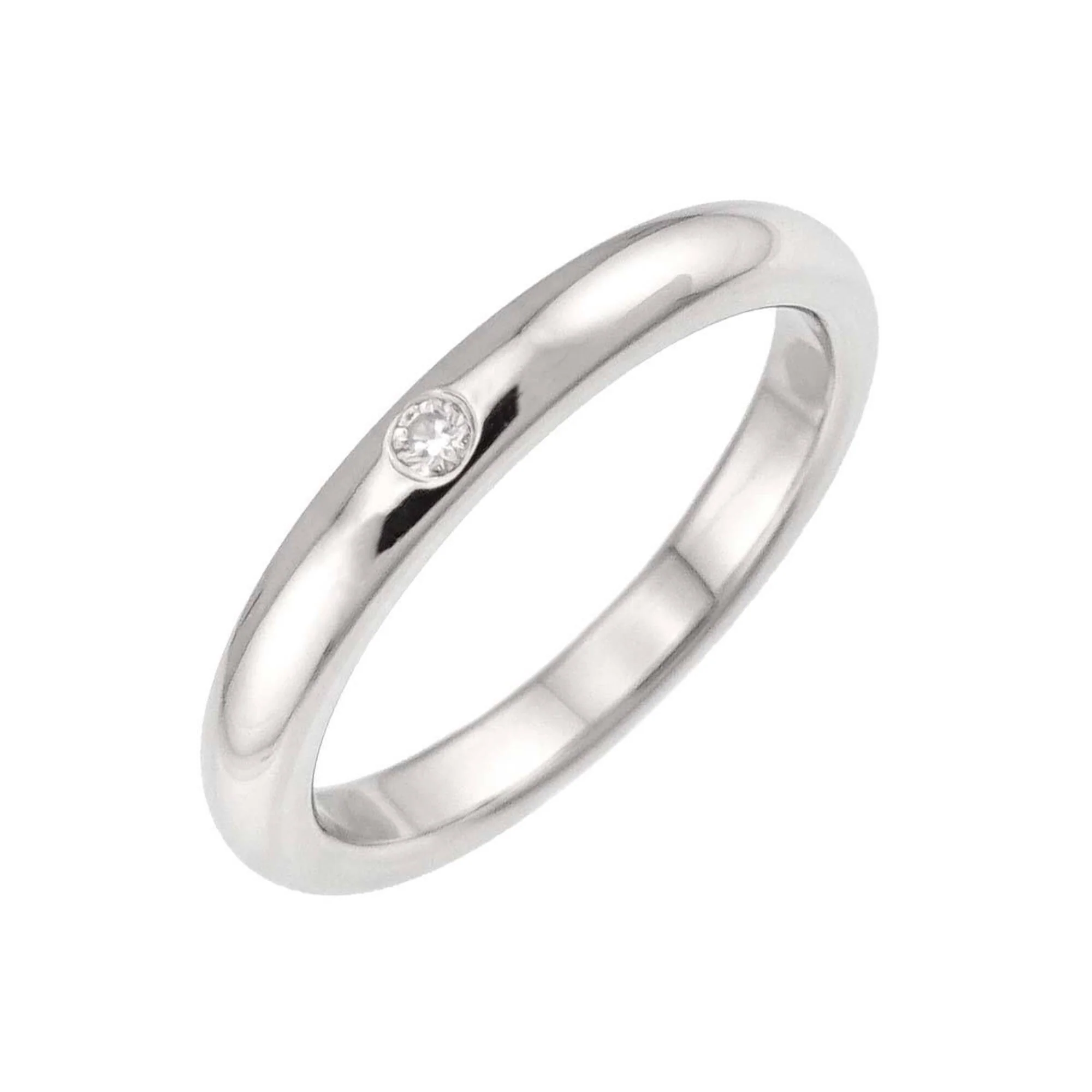Band Ring Platinum with Diamond