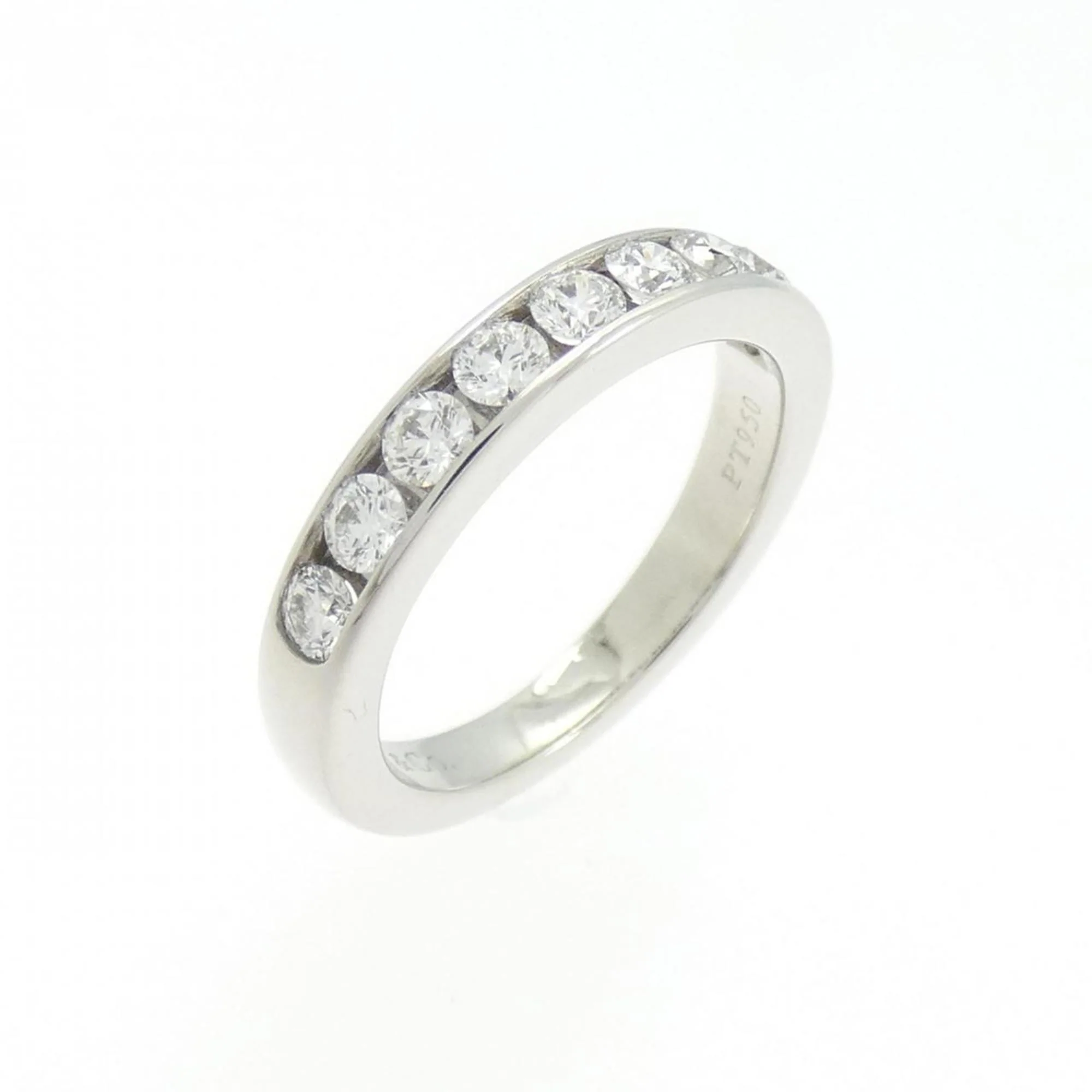Band Ring Platinum With Diamond Half Circle Channel Setting