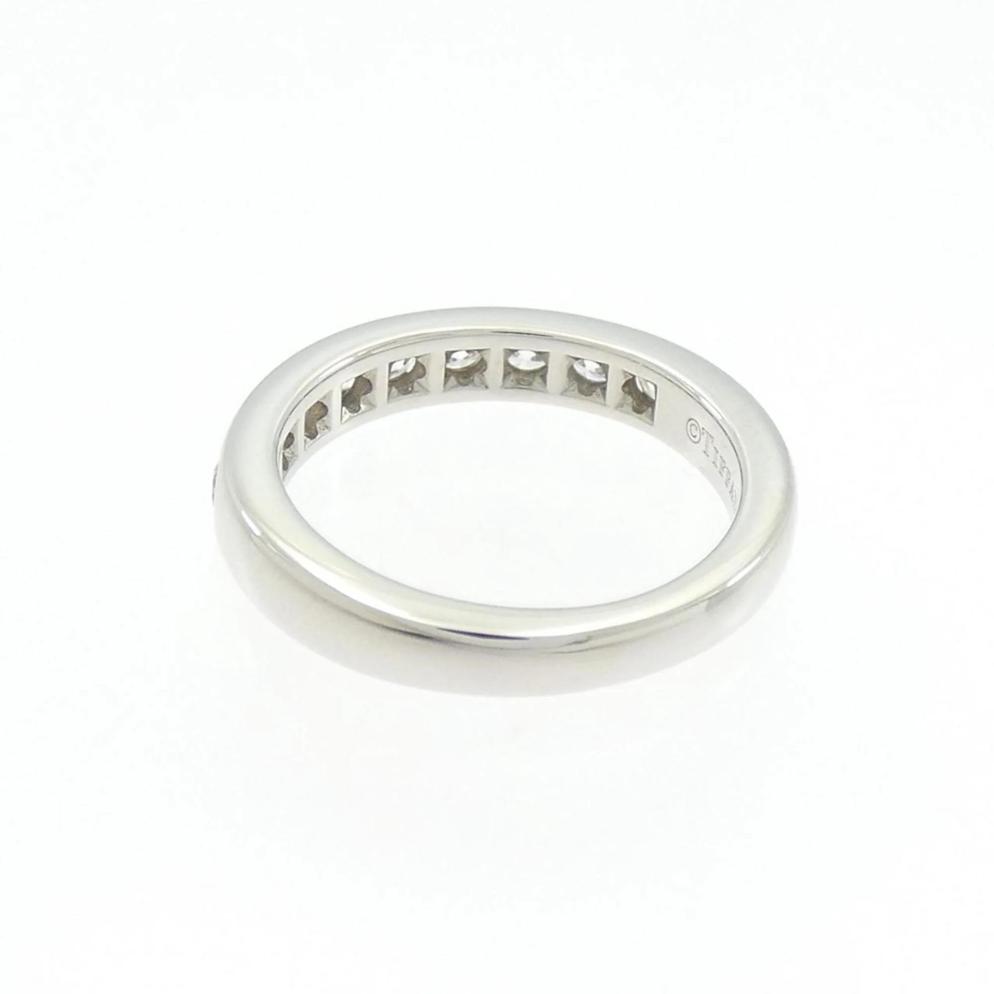Band Ring Platinum With Diamond Half Circle Channel Setting - Image 3